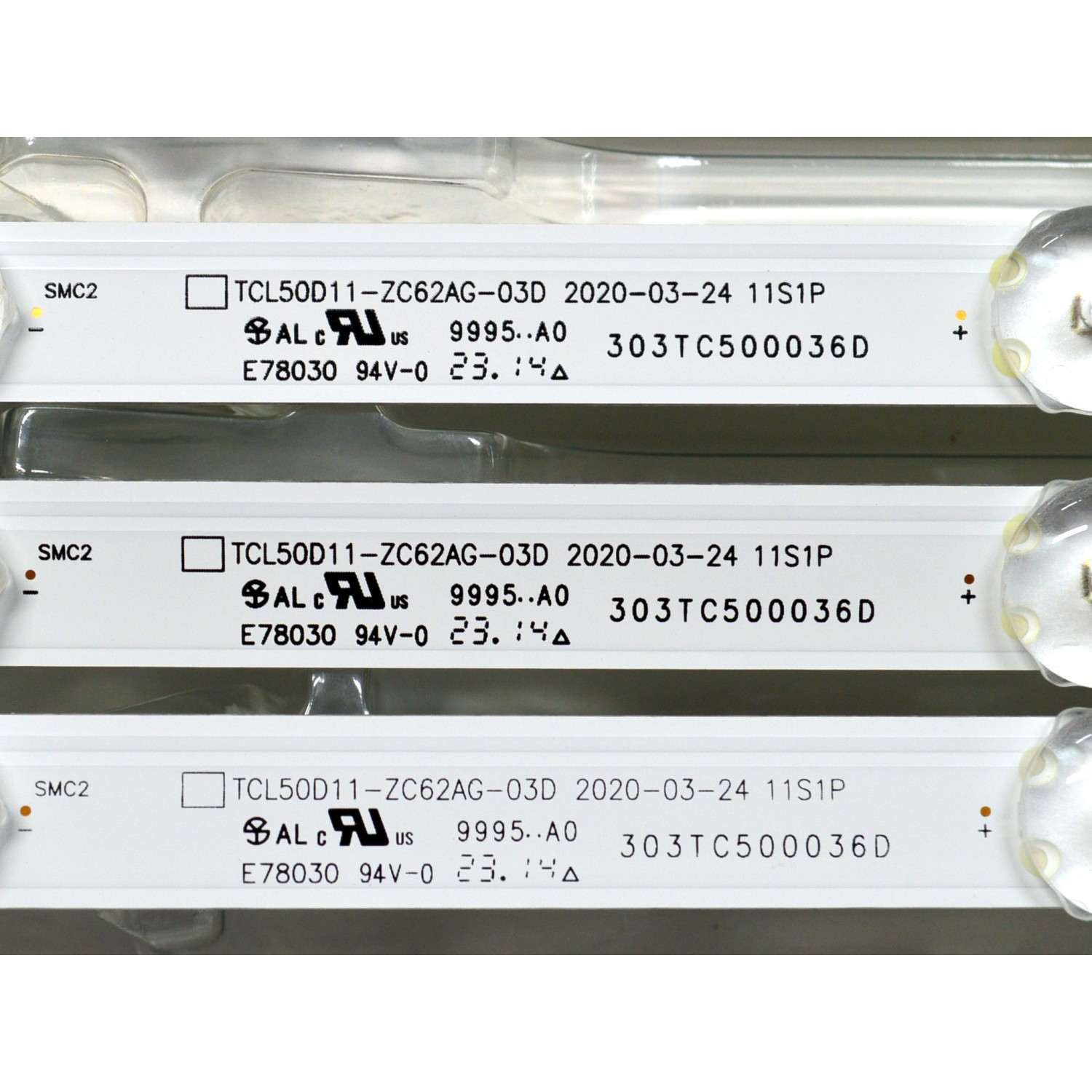 KIT DE LEDS ORIGINAL NUEVOS PARA TV LG 3 PIEZAS / NUMERO DE PARTE TCL50D11-ZC62AG-03D / 303TC500036D / 4C-LB500T-ZC8C / TC500M26 / 231128BC07 / 2300022353 / E469119 / PANEL LVU500CGDX E0001 / MODELO 50UP7000PUA / 50UP7000PUA.CUSYLH - Imagen 4
