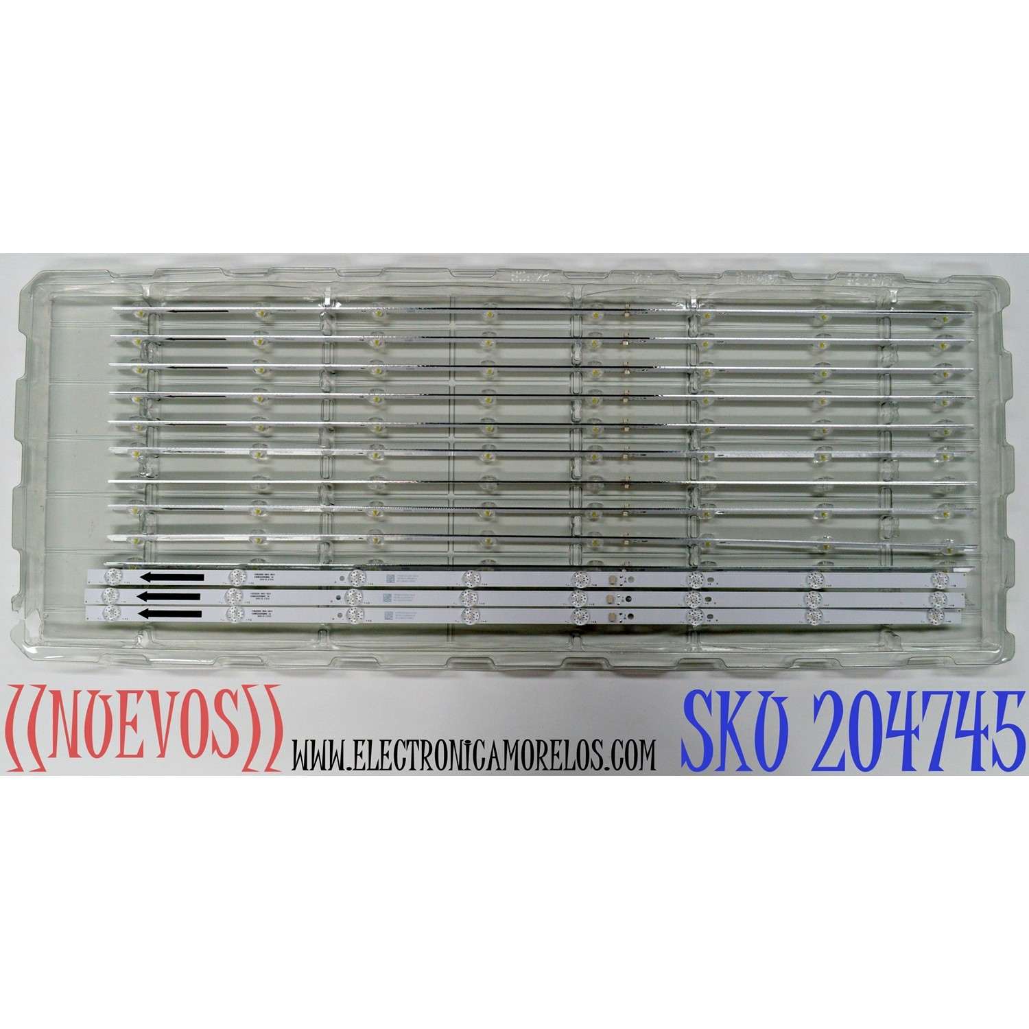 KIT DE LEDS ORIGINAL NUEVOS PARA TV HKPRO 3 PIEZAS / NUMERO DE PARTE 43HR332M08AC V1 / 4C-LB430T-HRFC / 43D2000 / 43D2000 8*3 / 43HR332M08AC / PANEL LVF430HKDX / DISPLAY PT430CT03-14 / MODELO HKP43R01