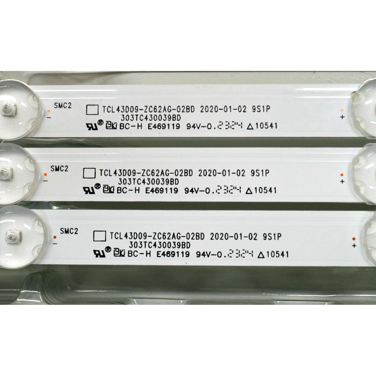 KIT DE LEDS ORIGINAL PARA TV PIONNER 3 PIEZAS / NUMERO DE PARTE TCL43D09-ZC62AG-02BD / 303TC430039BD / TC430M36 / 4C-LB430T-ZC7 / 2300021346 / 230621BC10 / E469119 / MODELOS PLE-43S11UHD / 43PFL5756 / 43PFL5756/F7 A CF2 - Imagen 4