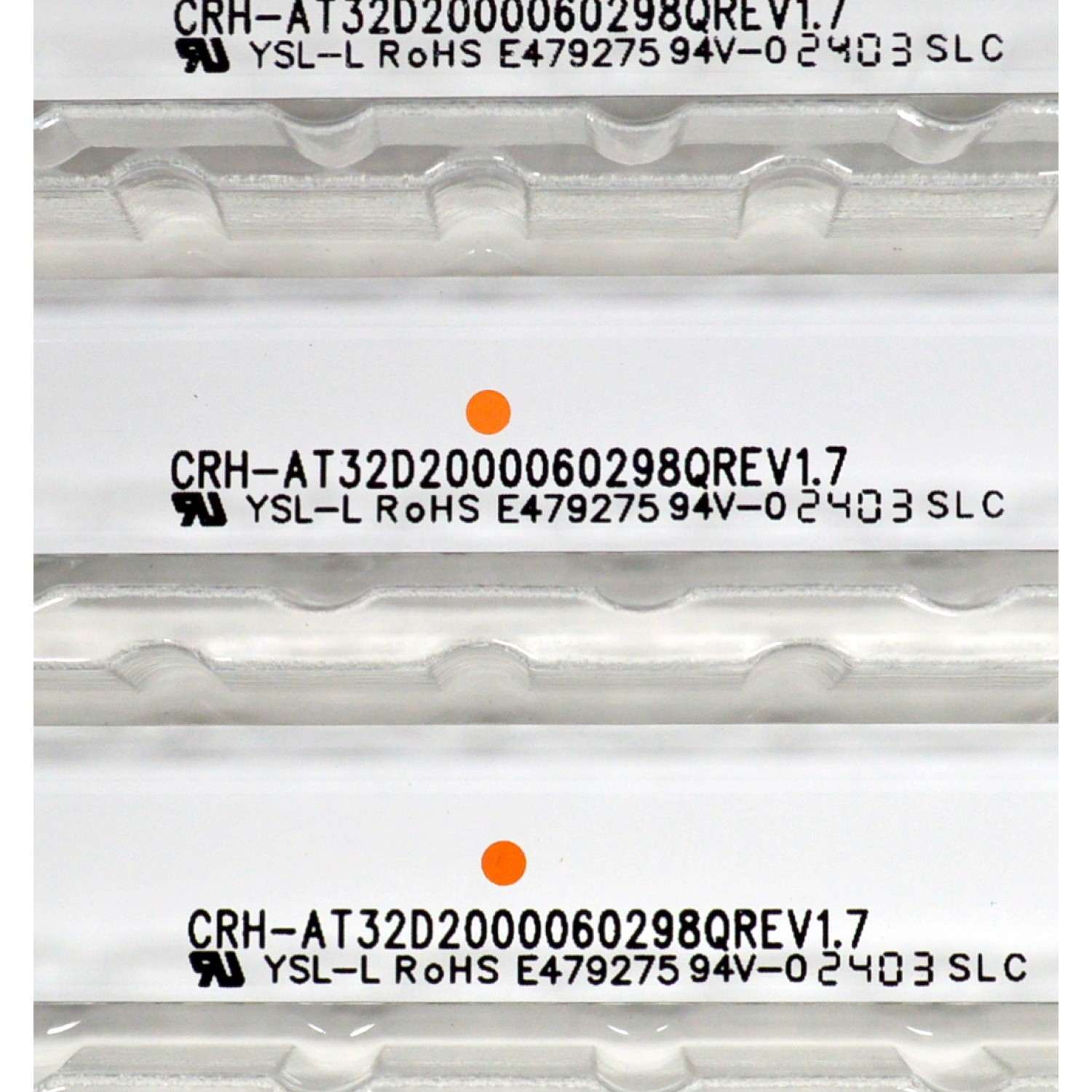 KIT DE LEDS ORIGINAL NUEVOS PARA TV JVC 2 PIEZAS / NUMERO DE PARTE CRH-AT32D2000060298QREV1.7 / 4C-LB320T-XR8C / AT32D2000B / AT32D2000060298QREV1 / E479275 / CRH-AT32D2000060298QREV1.7 / L05Y170JA2 / MODELOS SI32HS / 32EVLB - Imagen 2