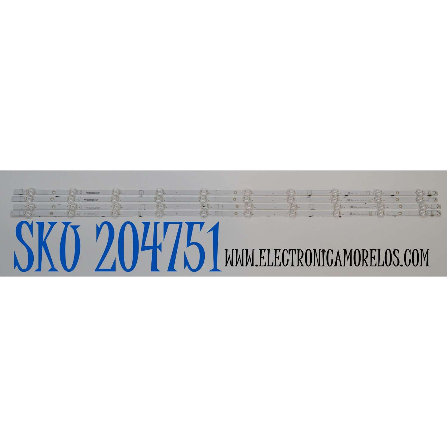 KIT DE LEDS ORIGINAL PARA TV HISENSE 4 PIEZAS / NUMERO DE PARTE JL.D550A1330-003AS-M / JL.D550A13330-003AS-M_V02 / FZD-03E348124HN / 1205904 / D210110 / MODELO 55H6F