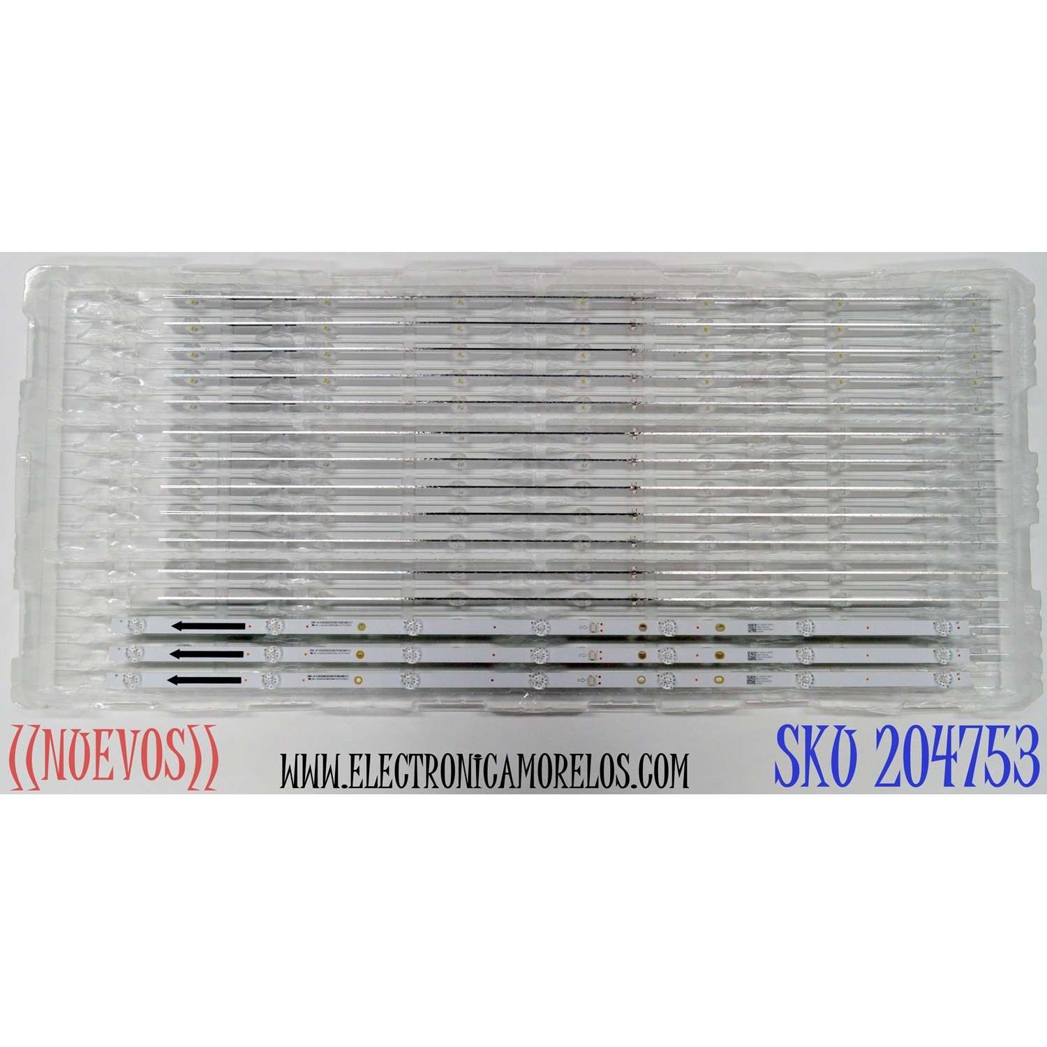 KIT DE LEDS ORIGINAL NUEVOS PARA TV HKPRO 3 PIEZAS / NUMERO DE PARTE CRH-AT43D2000303007039C4REV1.1 / 4C-LB430T-XREC / AT43D2000 / E479275 / 265957 / MODELOS HKP43SM9 / LD43FS-C50