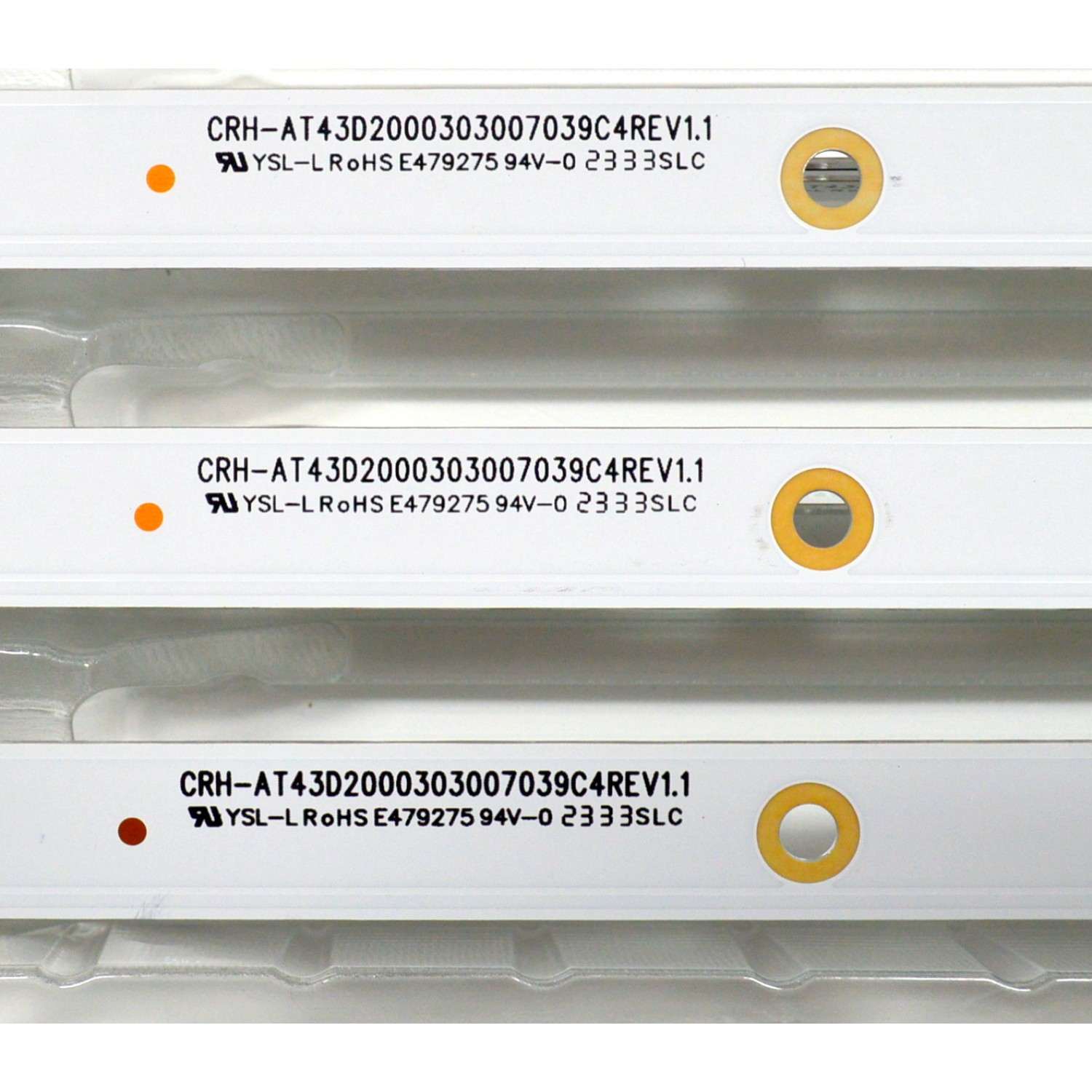 KIT DE LEDS ORIGINAL NUEVOS PARA TV HKPRO 3 PIEZAS / NUMERO DE PARTE CRH-AT43D2000303007039C4REV1.1 / 4C-LB430T-XREC / AT43D2000 / E479275 / 265957 / MODELOS HKP43SM9 / LD43FS-C50 - Imagen 4
