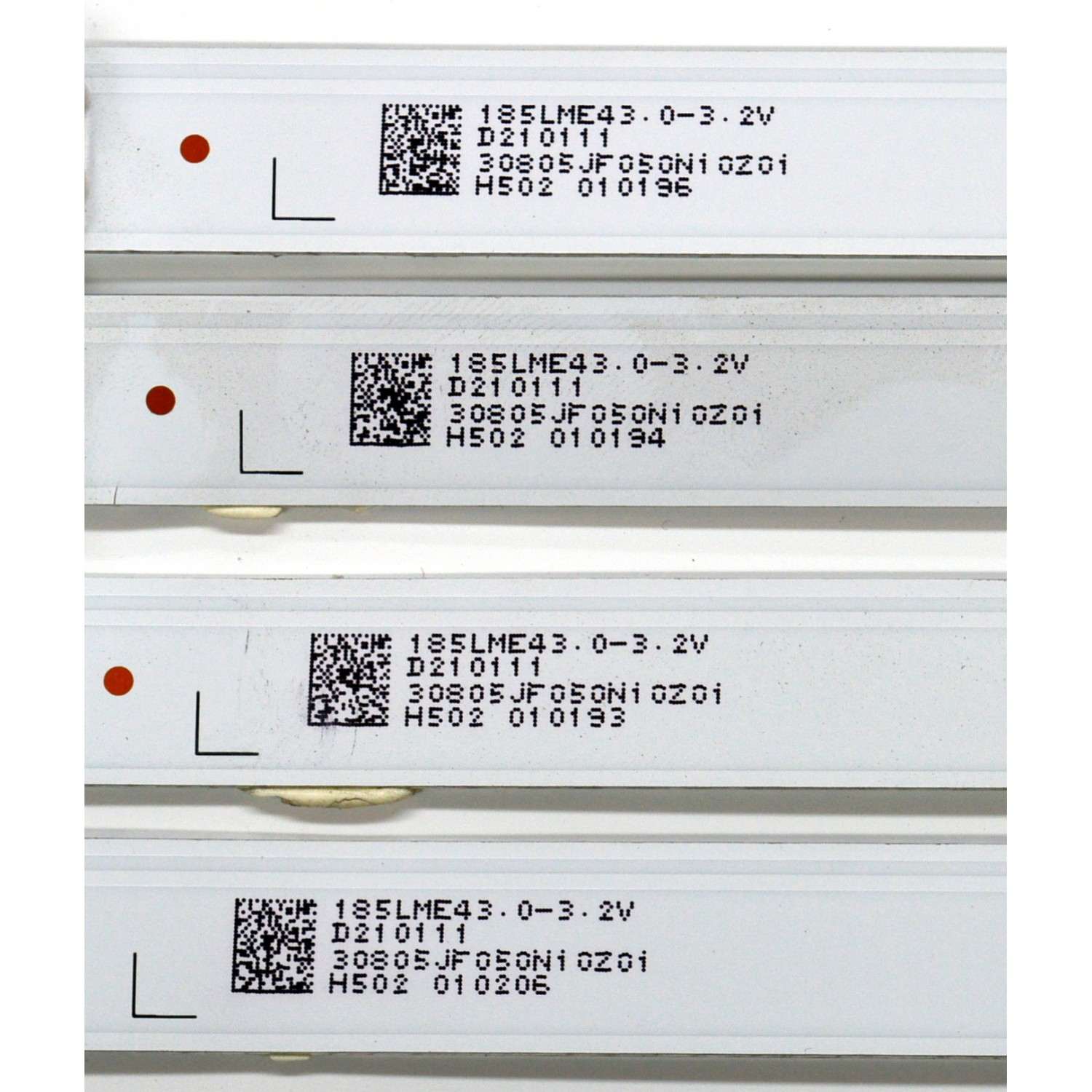 KIT DE LEDS ORIGINAL PARA TV SANSUI 4 PIEZAS / NUMERO DE PARTE JL.D50091330-006DS-M / JL.D50091330-006DS-M_V02 / 50N1 / 185LME43 / D21011 / 30805JF / 050N10Z01 / H502 / MODELO SMX50T1UN - Imagen 2