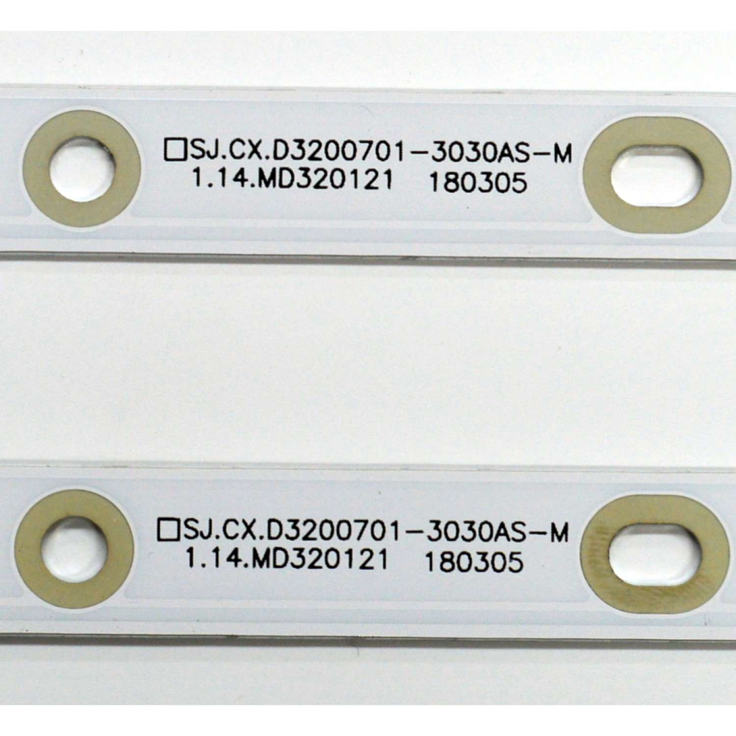 KIT DE LEDS ORIGINAL PARA TV RCA 2 PIEZAS / NUMERO DE PARTE D3200701-3030AS / SJ.CX.D3200701-3030AS-M / 1.14MD320121 / 180305 / 07GG-308053219NDTZ001 / C3-175V08V14B-6.4-6.V6 / 180518D4 / CX.D320S33-13819-HL1023 / MODELO RTV32Z2SM - Imagen 3