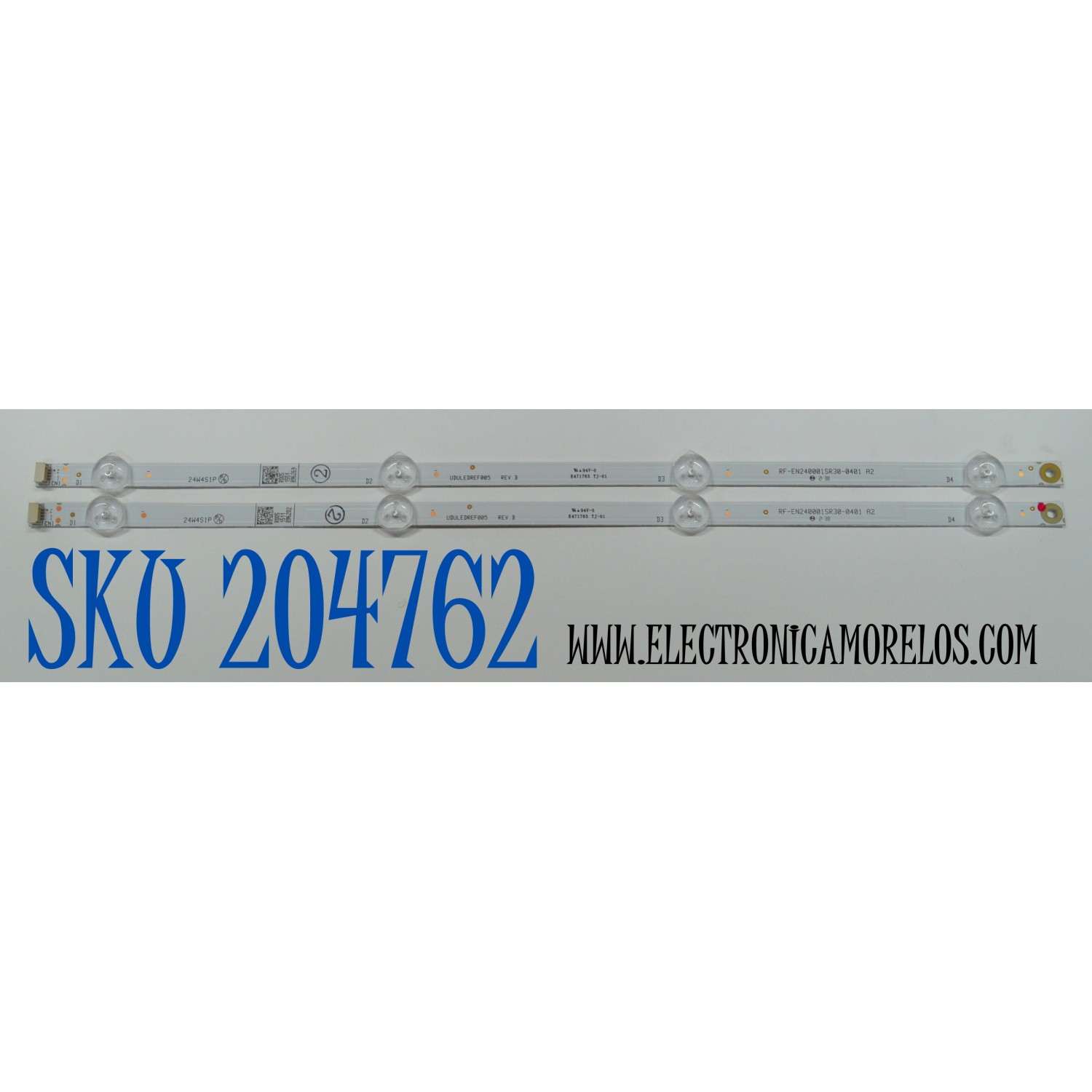KIT DE LEDS ORIGINAL PARA TV PHILIPS 2 PIEZAS / NUMERO DE PARTE UDULEDREF005 / UDULEDREF005 REV.B / RF-EN240001SR30-0401 A2 / 24W4S1P / PANEL UCAL0XT-E076 / DISPLAY V236BJ1-P01 REV.CB / MODELO 24PFL4764/F7