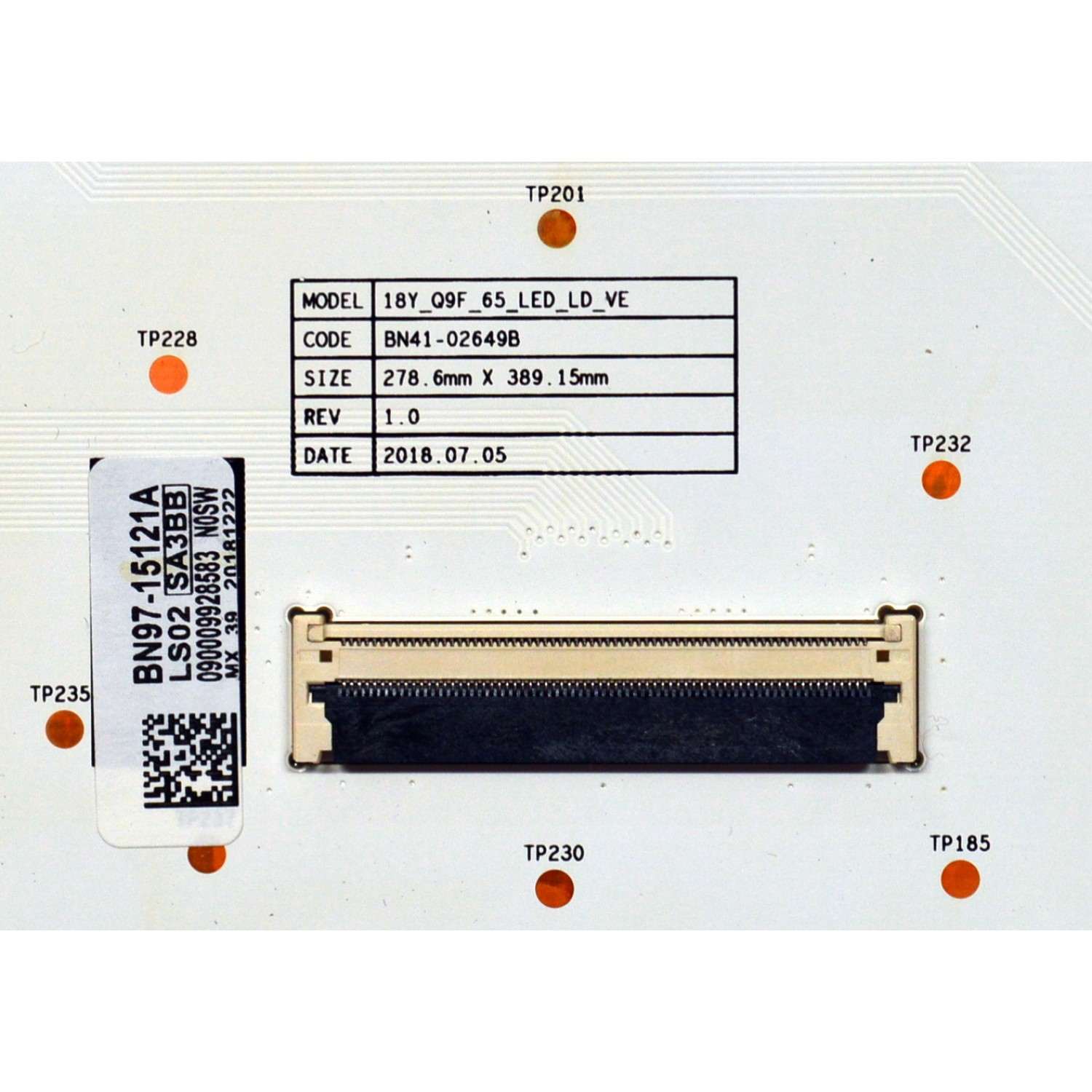 KIT DE LEDS ORIGINAL PARA TV SAMSUNG 10 PIEZAS / NUMERO DE PARTE BN97-15121A / BN41-02649B / 18Y_Q9F_65_LED_LD_VE / BN9715121A /  PANEL CY-TN065FLLV6H / MODELO QN65Q9FNAFXZA / QN65Q9FNAFXZA AC07 - Imagen 3