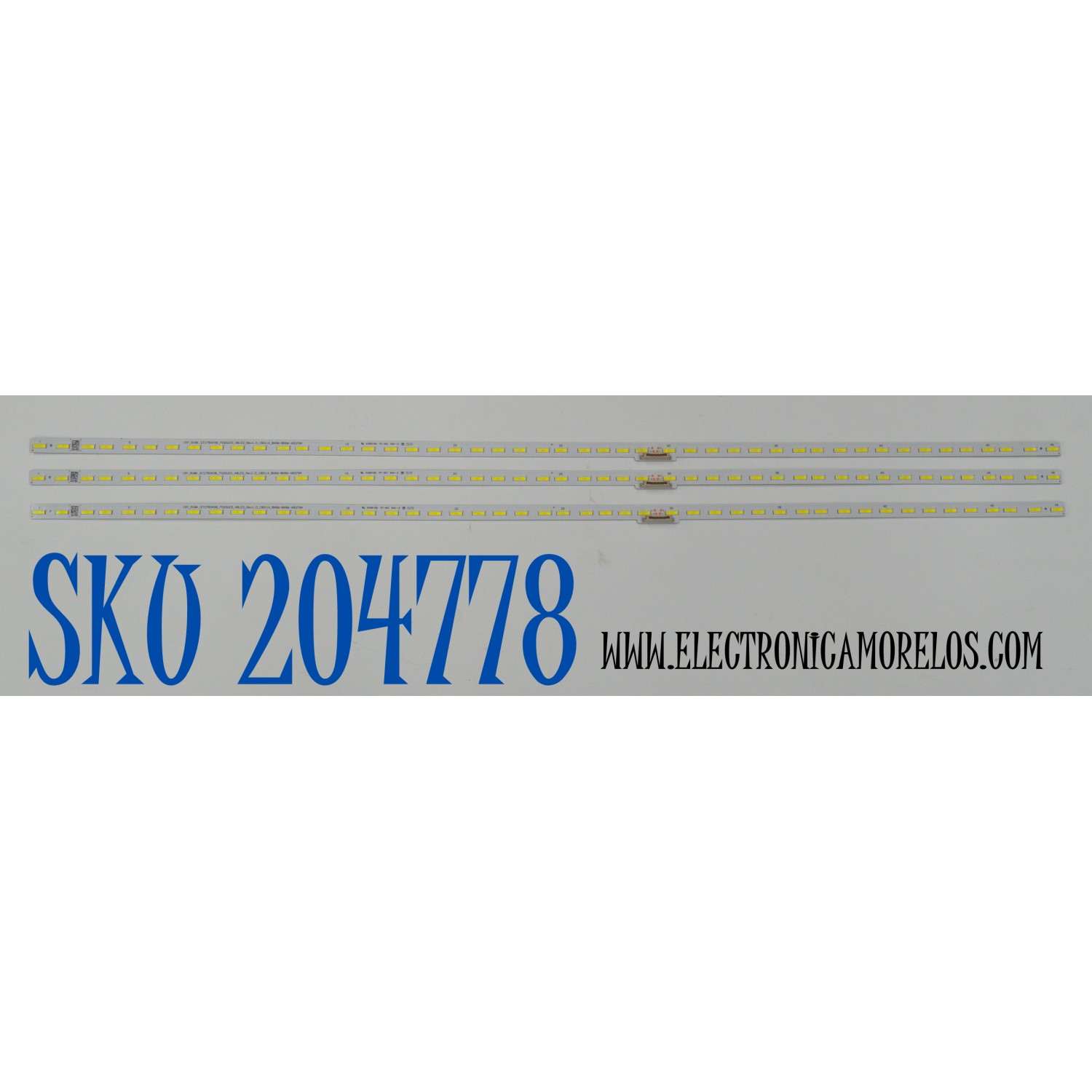 KIT DE LEDS ORIGINAL PARA TV SAMSUNG 3 PIEZAS / NUMERO DE PARTE BN96-48379A / 19Y_RU8K_STC750A38_7020UCD_48LED_REV1.0_190114_BN96_BN96-48379A / 48379A / MODELO LH75QBRE / LH75QBRN / LH75QMRA / LH75QMRE / LH75WMAW / UN75RU8000 / UN75RU9000 / UN75RU800