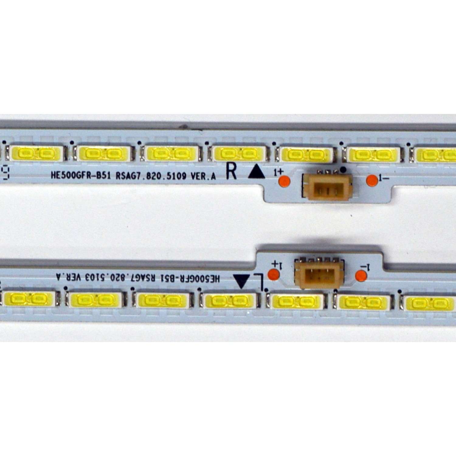 KIT DE LEDS ORIGINAL PARA TV HISENSE 2 PIEZAS / NUMERO DE PARTE HE500GFR-B51 / RSAG7.820.5103 VER.A / RSAG7.820.5109 VER.A / PANEL HE500HF-B52\PW1 / MODELO 50K360G / 50K610GW / LED50K360J  - Imagen 3