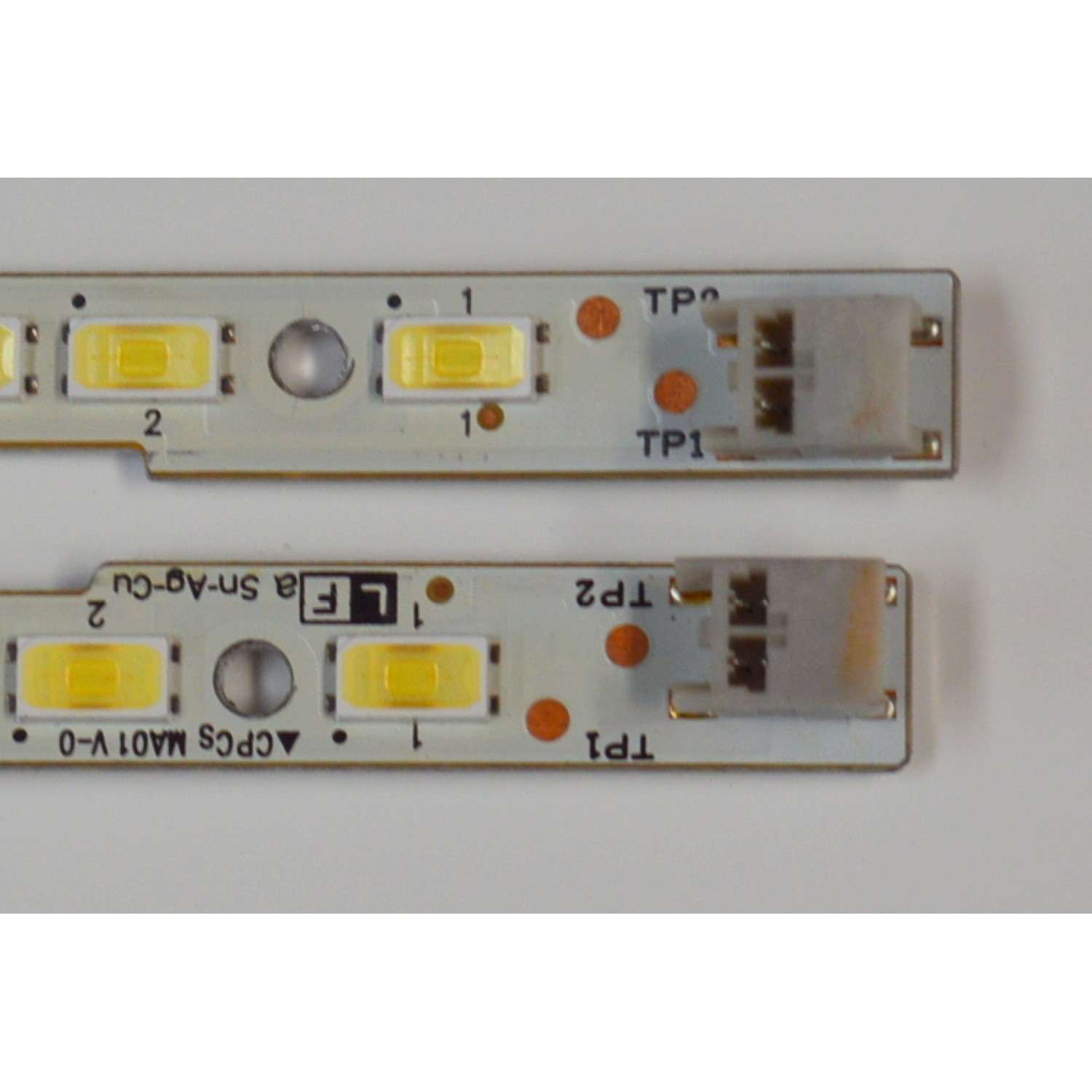 KIT DE LEDS ORIGINAL PARA TV SHARP 2 PIEZAS / NUMERO DE PARTE MA01 / CPCS MA01 V-0 / CPC MA01 V-0 / SN-AG-CU / LF A SN-AG-CU / MODELO LC-60LE752E - Imagen 2