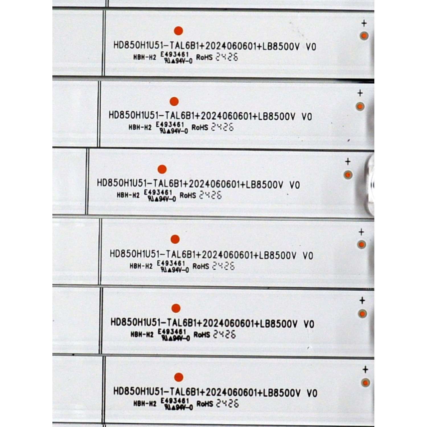 KIT DE LEDS ORIGINAL PARA TV HISENSE 12 PIEZAS / NUMERO DE PARTE LB8500V V0 / HD850H1U51-TAL6B1+2024060601+LB8500V V0 / 1405178500 / HE85 E7F / 8KU7 / PANEL HD850H1U51-TAL6B1\ROH / DISPLAY T850QVN03.4 / MODELO 85R6030N - Imagen 4