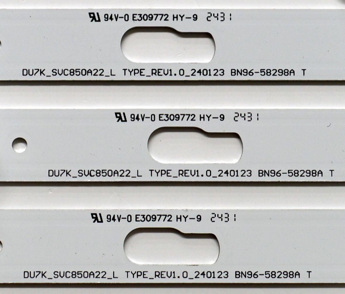 KIT DE LEDS ORIGINAL PARA TV SAMSUNG 15 PIEZAS / NUMERO DE PARTE BN96-58299A / BN96-58298A / BN96-58297A / DU7K_SVC850A22_R / DU7K_SVC850A22_L / DU7K_SVC850A22_R 58299A / 58298A / 58297A / PANEL CY-BD085HGAV2H / DISPLAY T850QVN04.1 / MODELO UN85DU7200DXZA - Imagen 5