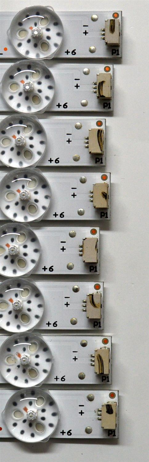 KIT DE LEDS ORIGINAL PARA TV KALLEY 8 PIEZAS / NUMERO DE PARTE 58HR332M06A0 / 58HR332M06A0 V0 / 58D1200 / HR/10/210908 / 01X9C/LL2RC3R3D / 4C-LB580T-HR2 / PANEL LVU580PADX E0034 / DISPLAY CC580PV7D VER.01 / MODELO K-ATV58UHD - Imagen 4