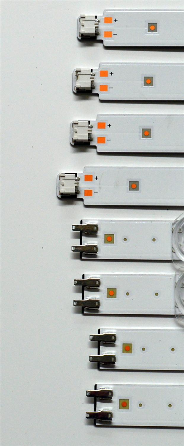 KIT DE LEDS ORIGINAL PARA TV SAMSUNG 8 PIEZAS / NUMERO DE PARTE  BN96-50458A / BN96-50459A / LM41-00874A / 910A / LM41-00873A / 909A / L1_TU7K / E8_CFM_R5(1) / 50458A / 50459A / PANEL CY-BT058HGCV6H / DISPLAY PT580GT03-1 VER.1.0 / MODELO UN58TU690TFXZA - Imagen 2