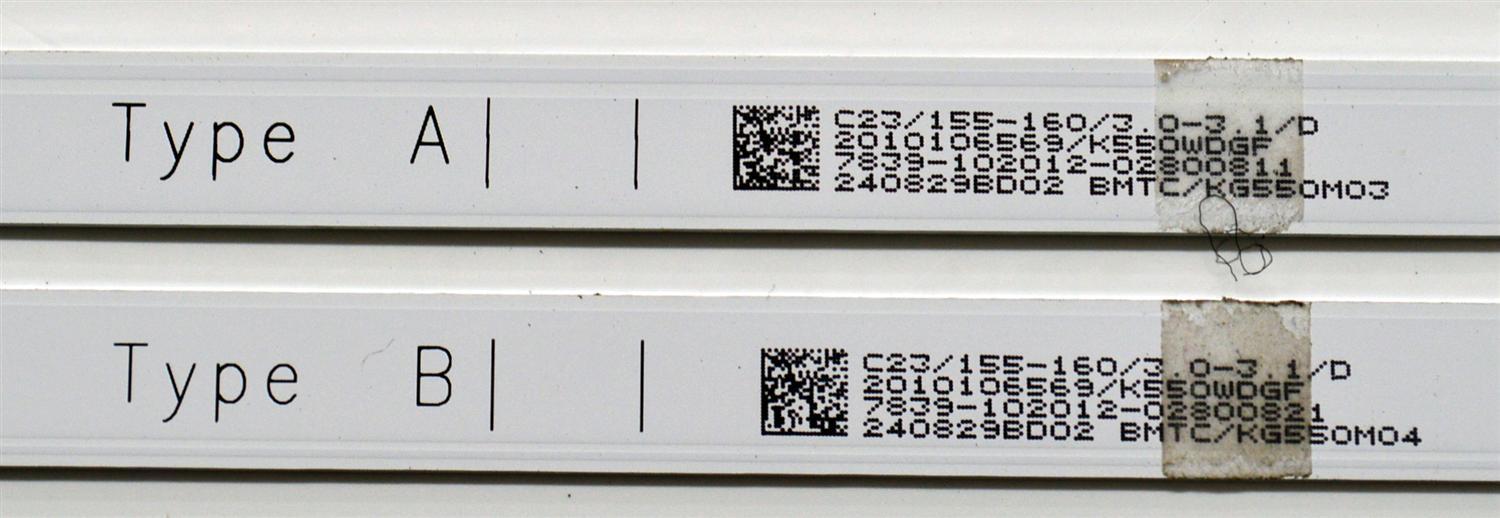 KIT DE LEDS ORIGINAL PARA TV ONN 5 PIEZAS / NUMERO DE PARTE 303KG550001D / 303KG550002D / KG55D08A-ZC42AG-02D / KG55D08B-ZC42AG-01D / 2010106569 / 7839-102012 / BMTC / KG550M04 / KG550M03 / PANEL K550WDGF / DISPLAY LC550EQC / MODELO 100012586 55" - Imagen 2