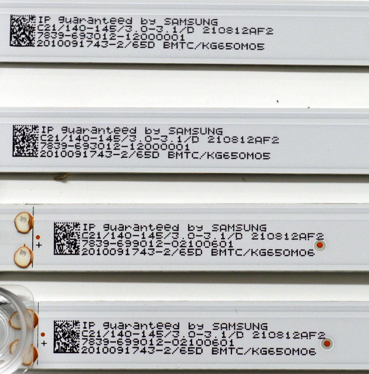 KIT DE LEDS ORIGINAL PARA TV HISENSE 10 PIEZAS / NUMERO DE PARTE 303KG650002 / 303KG65001 / KG65D6B-ZCAG-01 / KG65D6A-ZCAG-01 / K650WDF A4 / 4708-K65WDF-A4113N31 / 4708-K65WDF-A4113N21 / PANEL K650WDF / DISPLAY LC650EQQ (SM)(A3) / MODELO 65R6E4 - Imagen 5