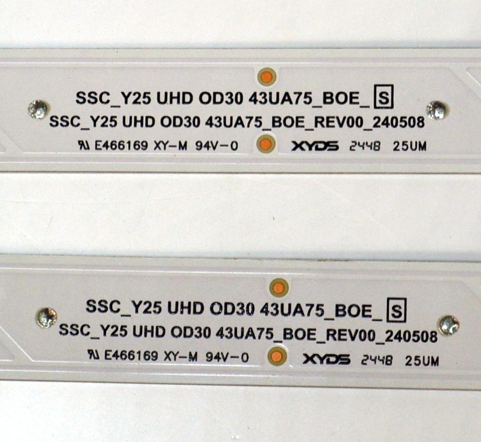 KIT DE LEDS ORIGINAL PARA TV LG 2 PIEZAS / NUMERO DE PARTE LC43490149A / SSC_Y25 UHD OD30 43UA75_BOE_S / SSC_Y25 UHD OD30 43UA75_BOE_REV00_240508 / BOE 430Q8 / PANEL HC430DQG-ABLA1-9145 / DISPLAY HV430QUB-F7F / MODELO 43UA7500ZUA / 43UA7500ZUA.AUSFLJD - Imagen 4