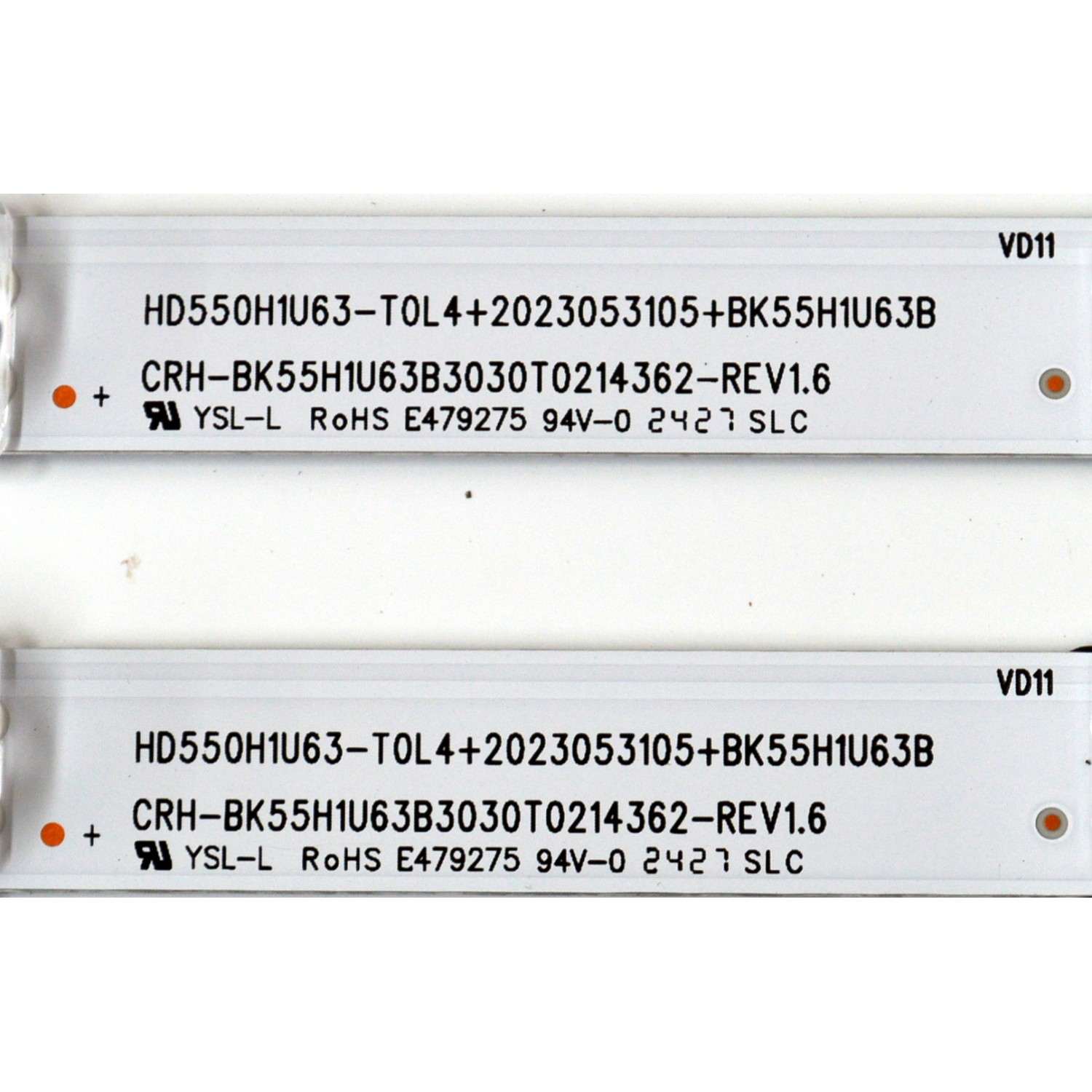 KIT DE LEDS ORIGINAL PARA TV HISENSE 2 PIEZAS / NUMERO DE PARTE BK55H1U63B3030T0214362 / CRH-BK55H1U63B3030T0214362-REV1.6 / HD550HIU63-T0L4 / 2023053105 / BK55H1U63B / 1403319 / PANEL JHD550H1U62-T0LA / DIPSLAY PT550GT08-1 VER.1.0 / MODELO 55R6030N / 55A6NV  - Imagen 2