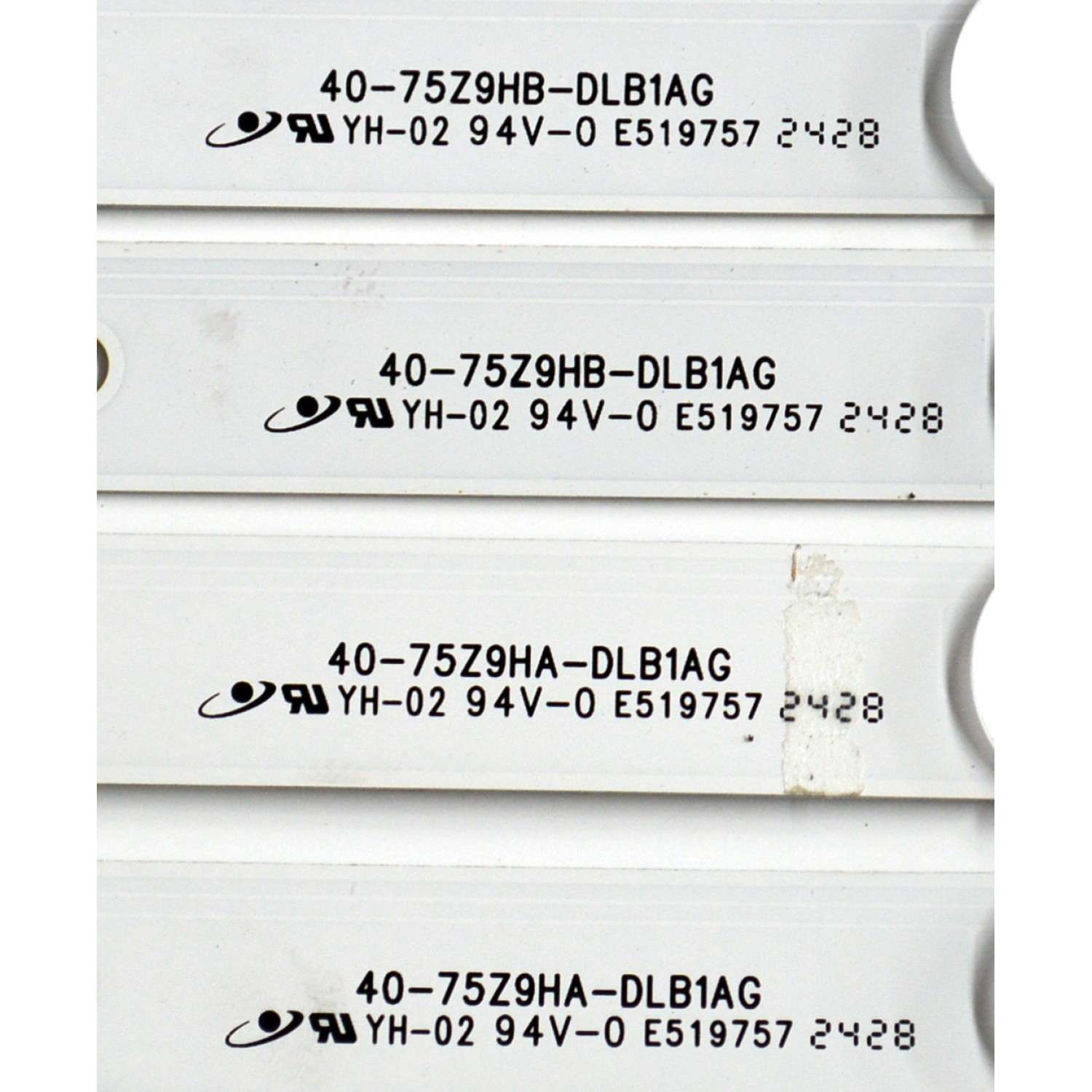 KIT DE LEDS ORIGINAL PARA TV TCL 16 PIEZAS / NUMERO DE PARTE 40-75Z9HA-DLB1AG / 40-75Z9HB-DLB1AG / CR:YHA / B0101-001494 / B0101-001495 / 240722-32NS4 / 240723-32NS4 / PANEL LVU750NDJL / DISPLAY ST7461D03-2 VER.2.3 / MODELO 75Q691G / 75Q691F - Imagen 4
