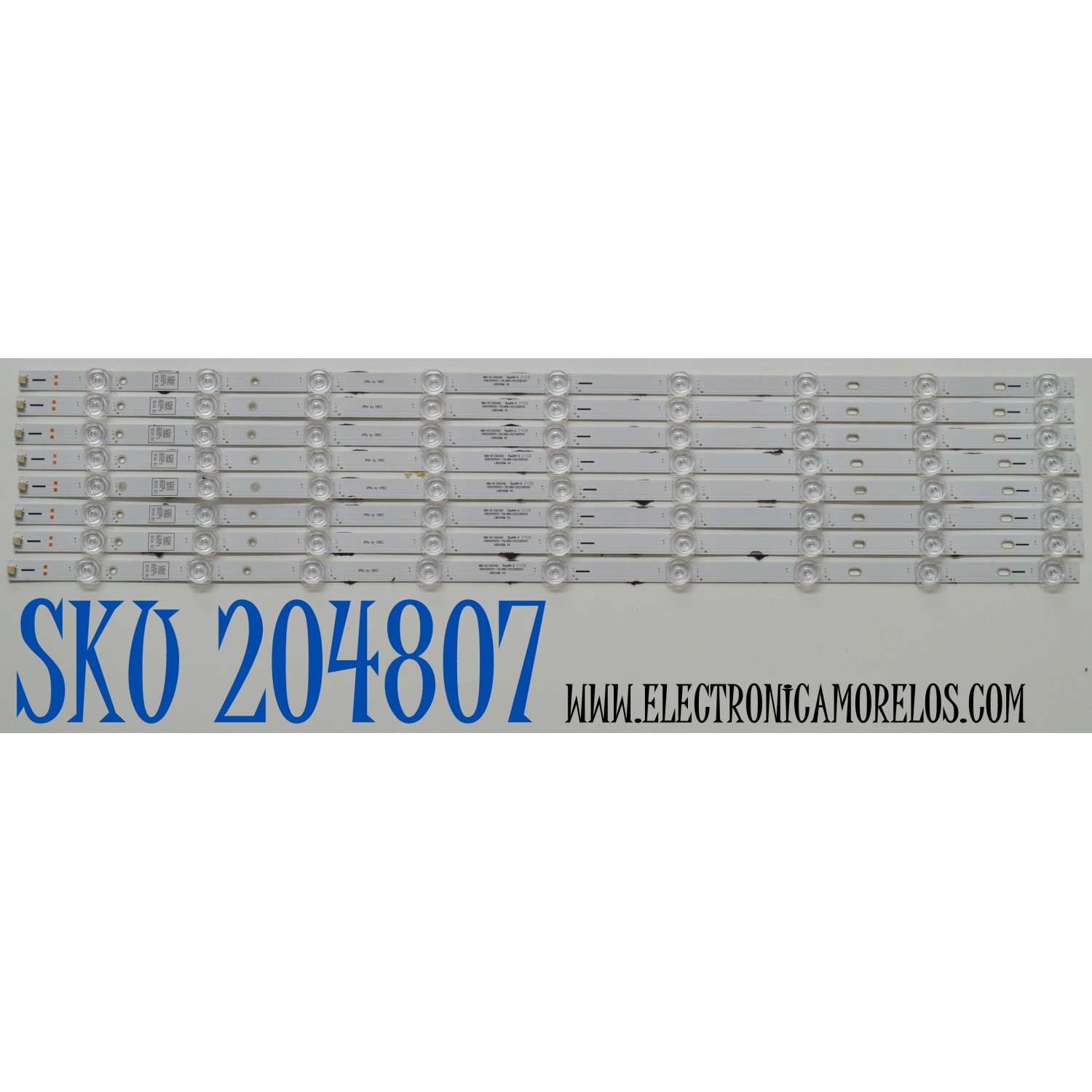 KIT DE LEDS ORIGINAL PARA TV HISENSE 8 PIEZAS / NUMERO DE PARTE LB6509M / LB6509M V0 / HD650H1U51-T0LHB6/2023081501 / HBH-H2 / 1318345 / HE240403 / 9D34 B1 / PANEL HD650H1U74-T0L7B6 / DISPLAY HV650QUB-E75 REV.2.0 / MODELO 65QD7N / 65QD65NF