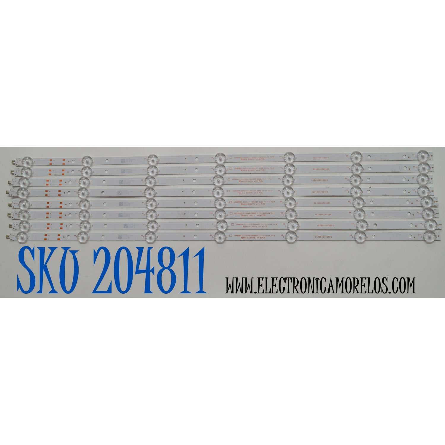 KIT DE LEDS ORIGINAL PARA TV VIZIO 8 PIEZAS / NUMERO DE PARTE 30365007055DS / LED65D07-ZC62AG-12DSEZF / 240909AF02 / 65000M97SH / 7S1P / PANEL V650DJB-Q02 (D2) / DISPLAY JR645R3HA3L / MODELO V4K65M-0810 / V4K65M-0810 LMC1VHA