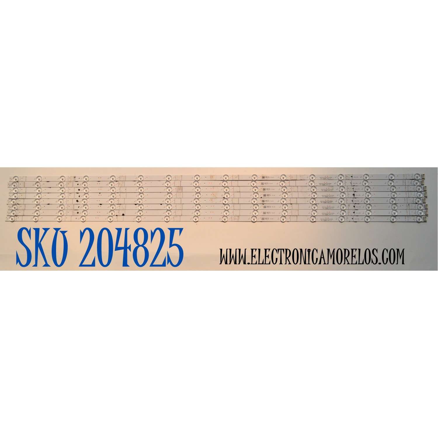KIT DE LEDS ORIGINAL PARA TV HISENSE 8 PIEZAS / NUMERO DE PARTE LB5800N / HD580Y3U92-L8 / 2022041301 / LB5800N / HBH-L2 / 1281078 / HE58 C8V / ELUG / PANEL HD580Y3U92-L8 / DISPLAY CV580U1-T01 REV:02 / MODELO 58U6HF