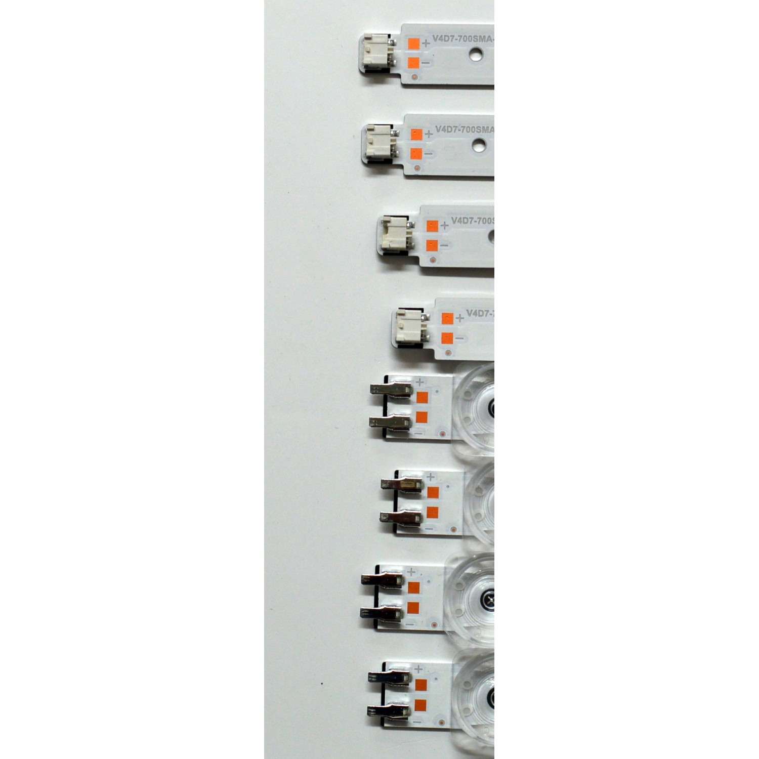 KIT DE LEDS ORIGINAL PARA TV SAMSUNG 8 PIEZAS / NUMERO DE PARTE BN96-58293A / BN96-58292A / V4D7-700SMA-R0 / V4D7-700SMB-R0 / 58293A / 58292A / PANEL CY-BD070HGSV2H / DISPLAY JE695R3HE1K / BN96-54406A / MODELO UN70DU7000 / UN70DU7200FXZA UB01 - Imagen 2