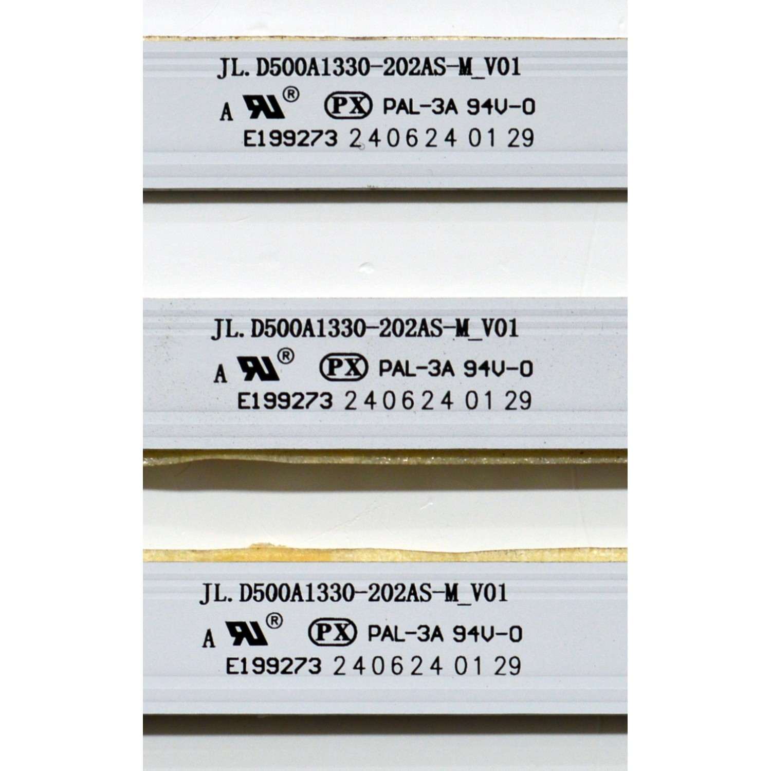 KIT DE LEDS ORIGINAL PARA TV VIZIO 3 PIEZAS / NUMERO DE PARTE JL.D500A1330-202AS-M / JL.D500A1330-202AS-M_V01 / 2406240129 / F8H3C000057EAXLB00HGJY / PANEL V500DJ7-E03 REV.CQ / V500DJ7-203 / MODELO VQD50S-0809 / VQD50S-0809 LIAIW2AA - Imagen 4