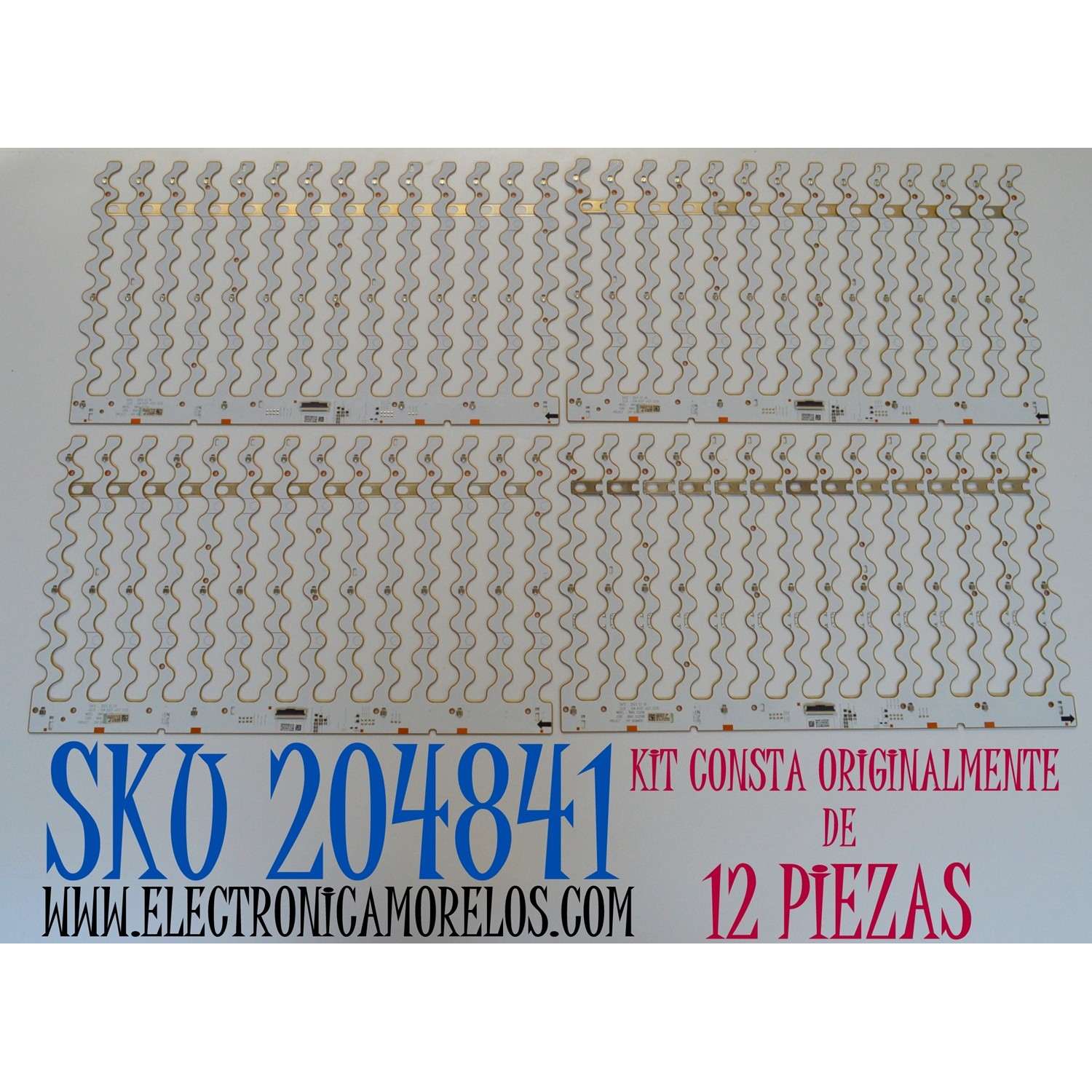 KIT DE LEDS ORIGINAL PARA TV SAMSUNG 12 PIEZAS / NUMERO DE PARTE BN97-21074A / BN41-03208B / BN41-03208 / 2E17864A0 / 21074A / 21074A XU / NBD230 A-8 / MODELO 85QN80D