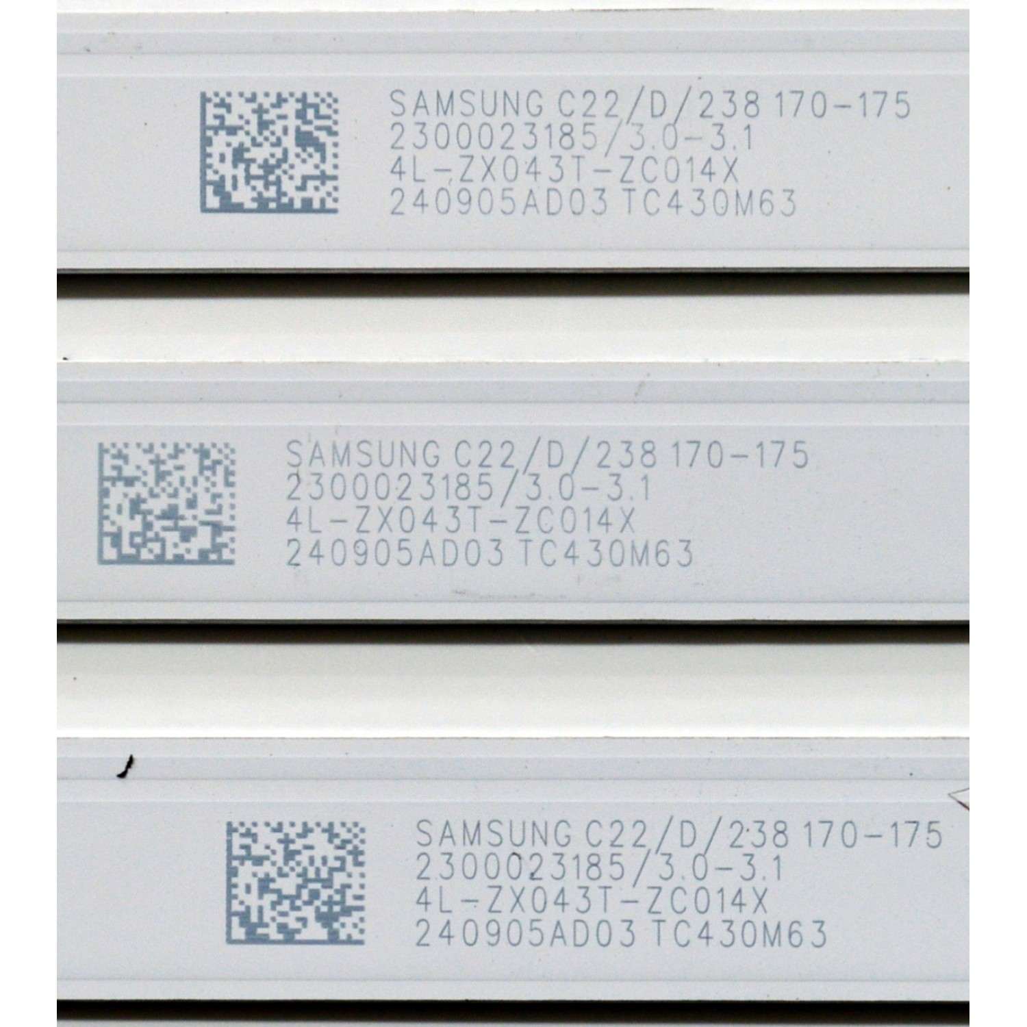 KIT DE LEDS ORIGINAL PARA TV PHILIPS 3 PIEZAS / NUMERO DE PARTE 303TC430057D / TCL43D09-ZC42AG-03D / 2300023185 / 3.0-3.1 / 4L-ZX043T-ZC014X / 240905AD03 / TC430M63 / PANEL LVU430CSDX E0358 / DISPLAY V430DJ2-Q01 / MODELO 43PUL7652/F7 - Imagen 2