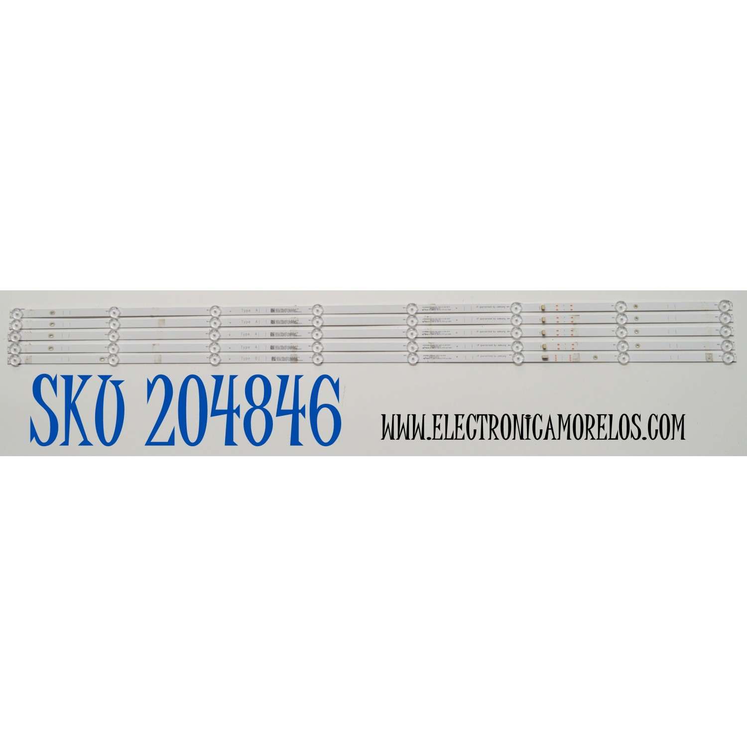 KIT DE LEDS ORIGINAL PARA TV ONN 5 PIEZAS / NUMERO DE PARTE 303KG550001D / 303KG550002D / KG55D08A-ZC42AG-02D / KG55D08B-ZC42AG-01D / 2010106569 / 7839-102012 / BMTC / KG550M04 / KG550M03 / PANEL K550WDGF / DISPLAY LC550EQC / MODELO 100012586 55"