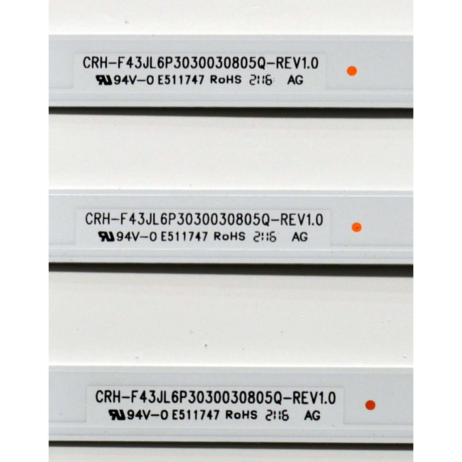 KIT DE LEDS ORIGINAL PARA TV SCEPTRE 3 PIEZAS / NUMERO DE PARTE F43JL6P3030030805Q / CRH-F43JL6P3030030805Q-REV1.0 / 70401-01428SSC / SVB430AK2 / 233928 / 162L0632E2105160007D / PANEL BOEA430WU1 / DISPLAY CC430LV1D / MODELO X437BV-FSRD / X437BV-FSRB - Imagen 3