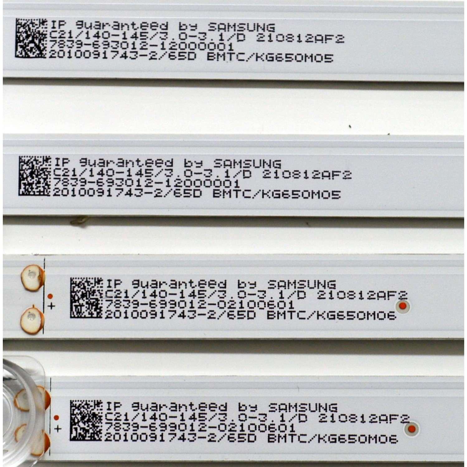 KIT DE LEDS ORIGINAL PARA TV HISENSE 10 PIEZAS / NUMERO DE PARTE 303KG650002 / 303KG65001 / KG65D6B-ZCAG-01 / KG65D6A-ZCAG-01 / K650WDF A4 / 4708-K65WDF-A4113N31 / 4708-K65WDF-A4113N21 / PANEL K650WDF / DISPLAY LC650EQQ (SM)(A3) / MODELO 65R6E4 - Imagen 5
