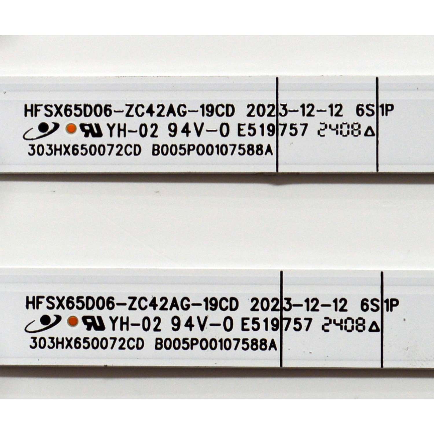 KIT DE LEDS ORIGINAL PARA TV VIZIO 6 PIEZAS / NUMERO DE PARTE 303HX650072CD / HFSX65D06-ZC42AG-19CD / B005P00107588A / 2300022684 / 70401-01866 / 240407AB04 / GC650M31 / PANEL BOEI650WQ1 / DISPLAY HV650QUB-F72 REV.1.0 / MODELO V4K65C-0804 / V4K65M-0804 - Imagen 3