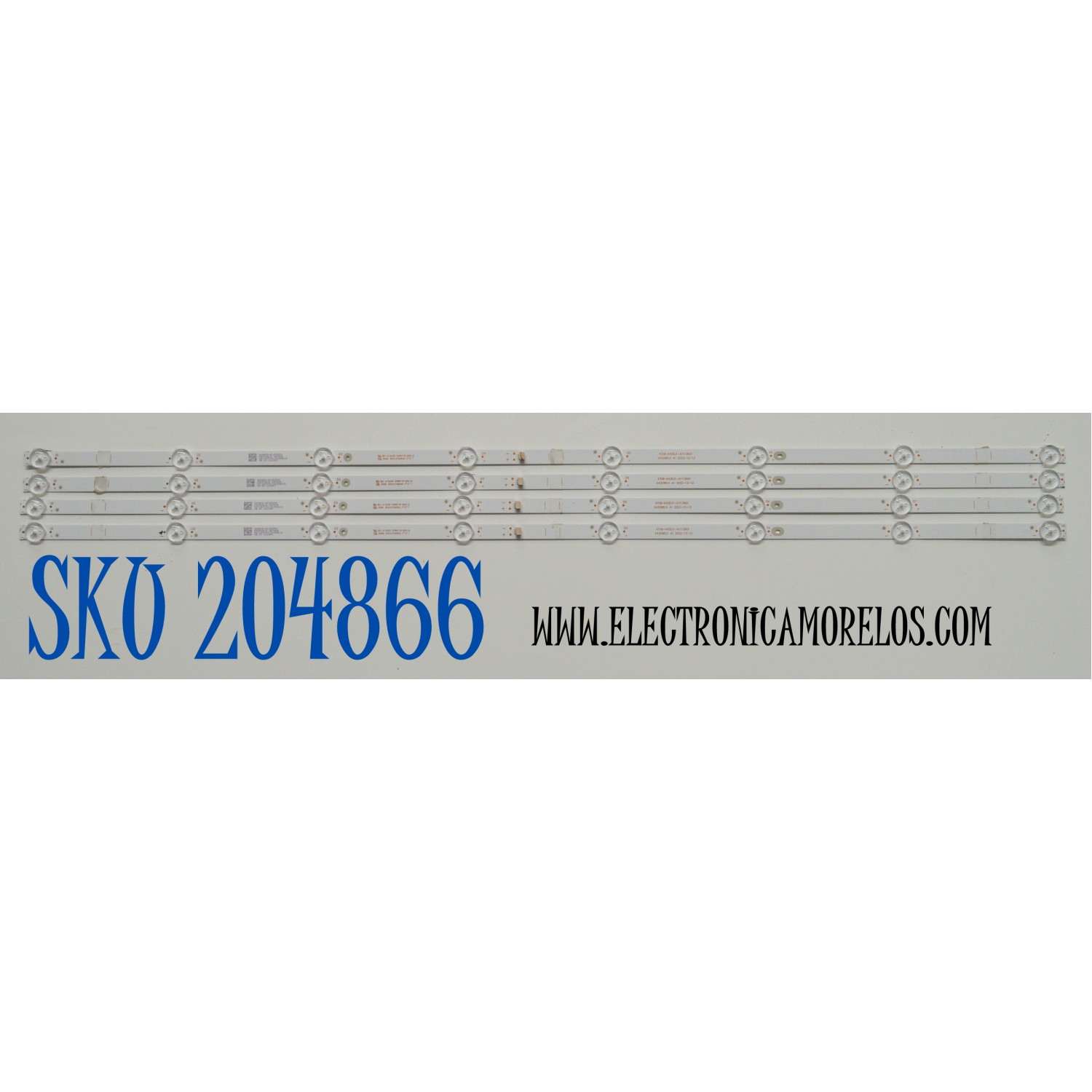 KIT DE LEDS ORIGINAL PARA TV ELEMENT XUMO TV 4 PIEZAS / NUMERO DE PARTE  4708-K43DJ1-A1113N01 / K430WDJ1 A1 / BCKJ4708RA0 / 110408-43J12001 / N2-240701-32156633 / PANEL K430WDJ1 / DISPLAY V430DJ1-Q01 REV.D2 / MODELO E550AE43C / 100012584 43"