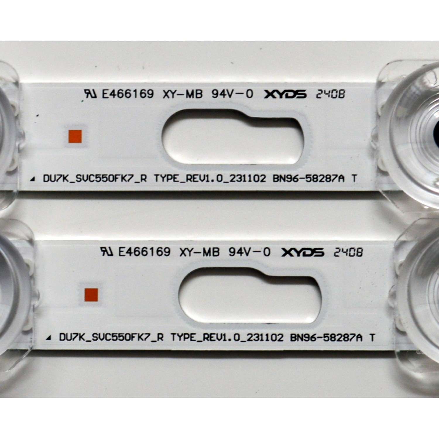 KIT DE LEDS ORIGINAL PARA TV SAMSUNG 4 PIEZAS / NUMERO DE PARTE BN96-58286A / BN96-58287A / DU7K_SVC550FK7_L / DU7K_SVC550FK7_R / TYPE_REV1.0_231102 / 58286A / 58287A / PANEL CY-BD055HGXV2H / DISPLAY LC550EQC (SP)(A3) / MODELO UN55DU7200BXZA WB01 - Imagen 2