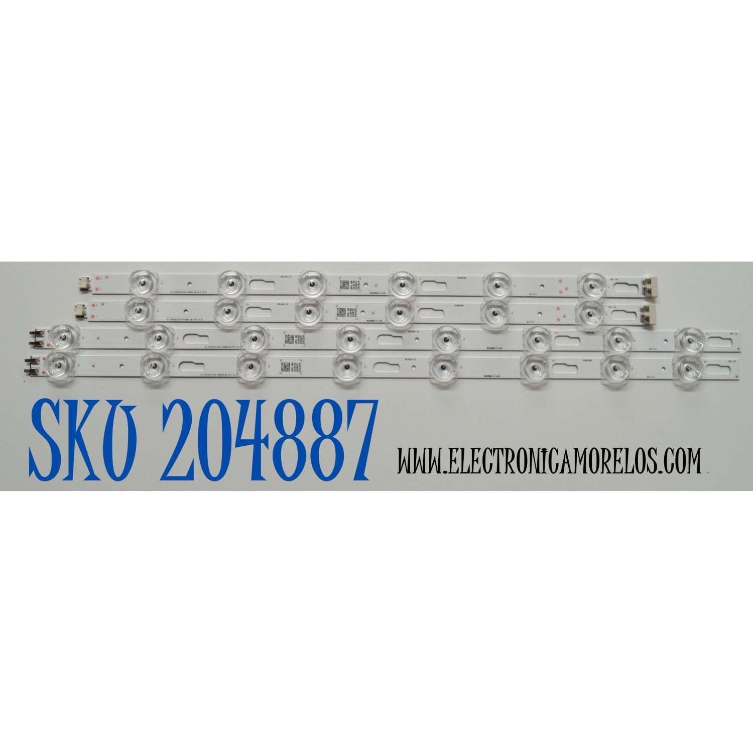 KIT DE LEDS ORIGINAL PARA TV SAMSUNG 4 PIEZAS / NUMERO DE PARTE BN96-58282A / BN96-58283A / JL.D430E1330-408AL-M_V11 6.0 / JL.D430E1330-408AR-M_V11 6.0 / 58282A / 58283A / PANEL CY-BD043HGAV2H / DISPLAY T430QVN03.P / MODELO UN43DU7200DXZA AB06