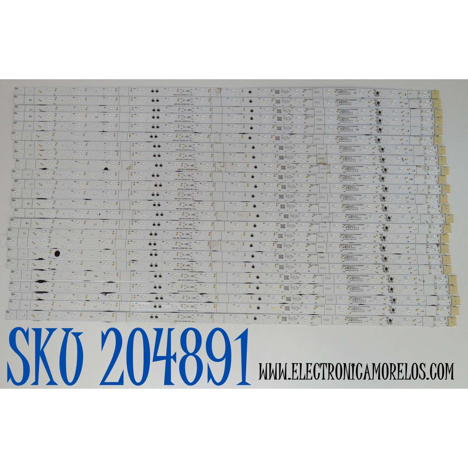 KIT DE LEDS ORIGINAL PARA TV HISENSE 24 PIEZAS / NUMERO DE PARTE LB650A2.0 / HD650H3U51-TZLZ / 2024050901 / LB650A2.0 / RSAG7.820.51169/ROH VER.A / 413136 / HE65 E9P / PANEL HD650H3U51-T0LZ / DISPLAY T650QVN07.H / MODELO 65U75N