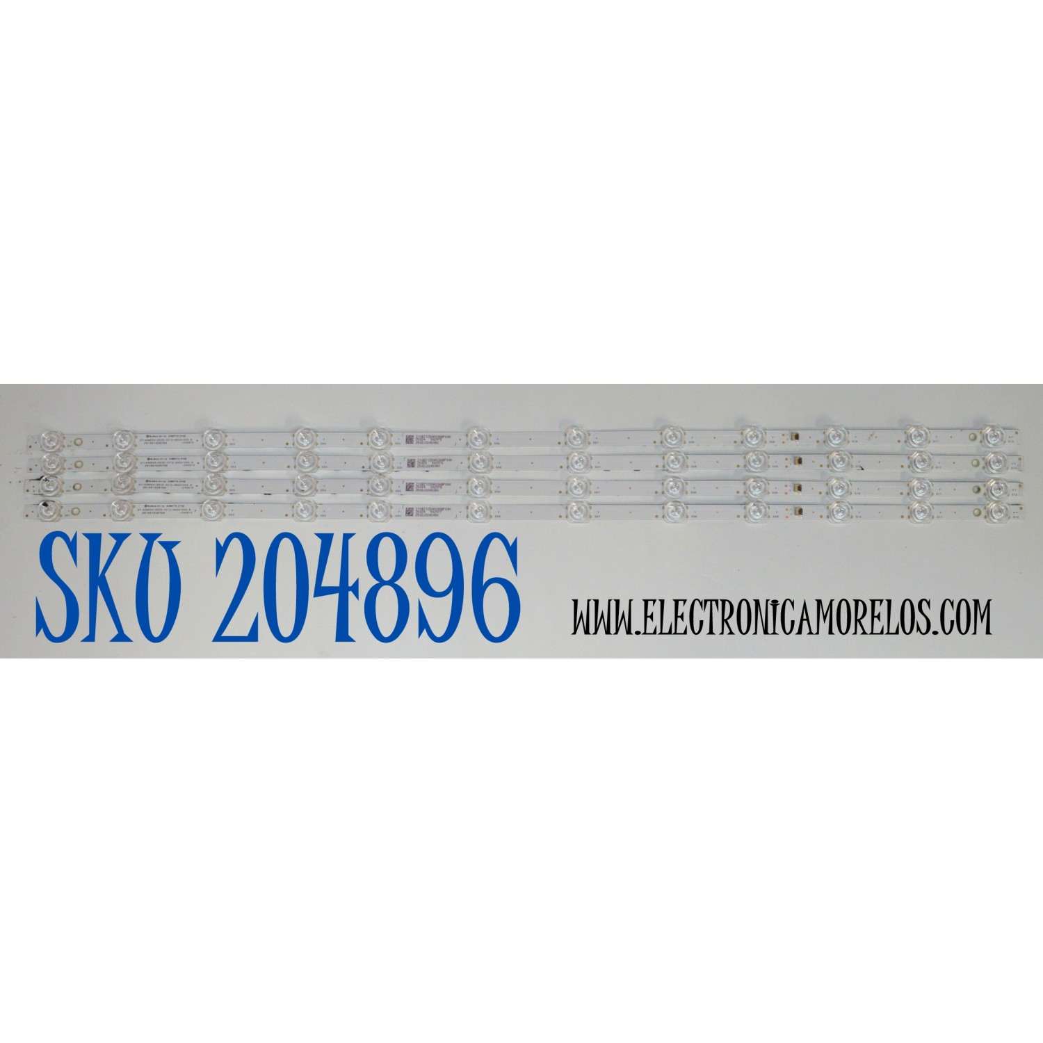 KIT DE LEDS ORIGINAL PARA TV ONN 4 PIEZAS / NUMERO DE PARTE 261501026700 / 07-65MS04-OD35-4X12-665X10X0.8 / 07-65MS04-0D35-4X12-665X10X0.8 / 210BZ12D0A33HBP00N / 2502J324508X / PANEL TPT650WR-QVN07.U / DISPLAY T650QVN07.9 / MODELO 100012587 65"