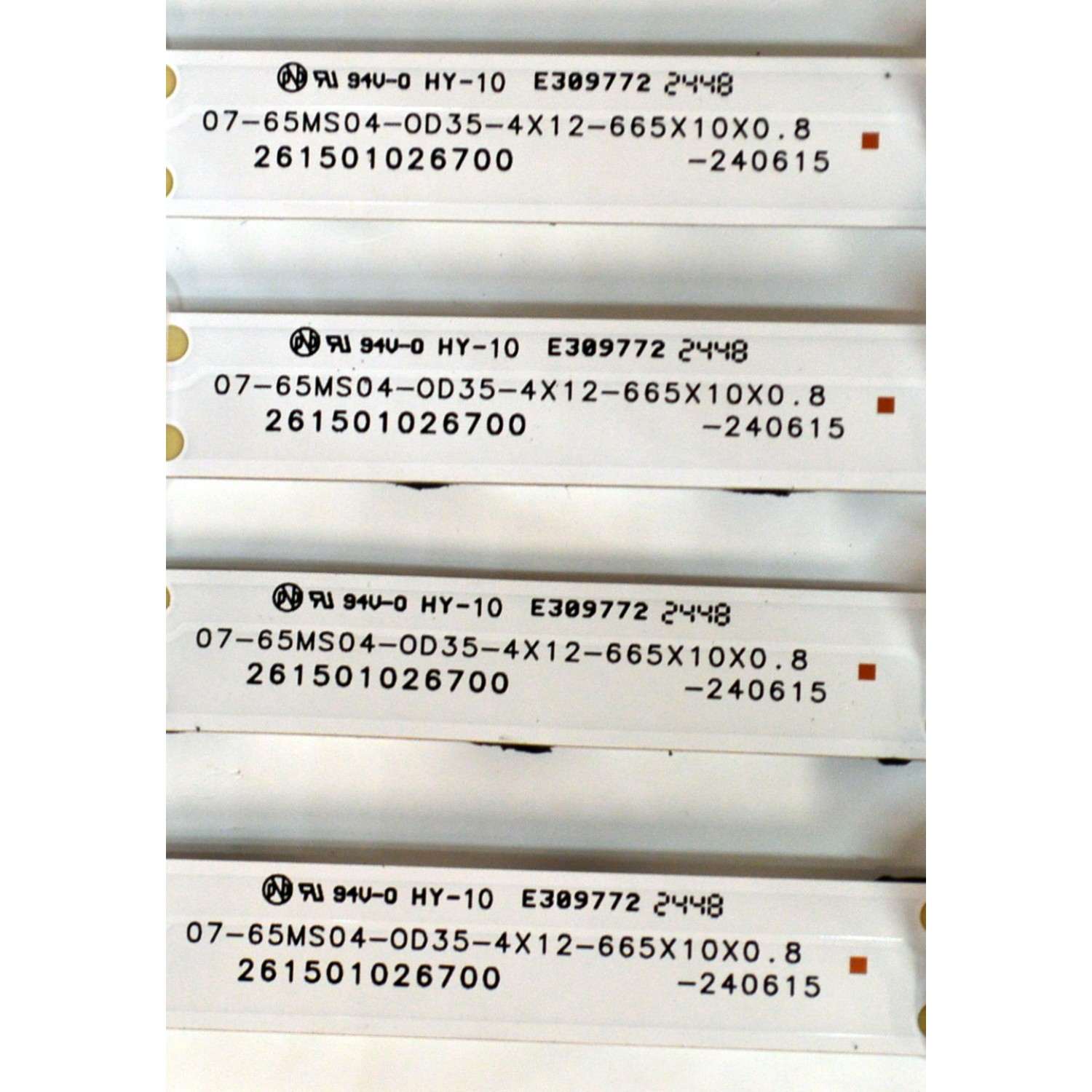 KIT DE LEDS ORIGINAL PARA TV ONN 4 PIEZAS / NUMERO DE PARTE 261501026700 / 07-65MS04-OD35-4X12-665X10X0.8 / 07-65MS04-0D35-4X12-665X10X0.8 / 210BZ12D0A33HBP00N / 2502J324508X / PANEL TPT650WR-QVN07.U / DISPLAY T650QVN07.9 / MODELO 100012587 65" - Imagen 4