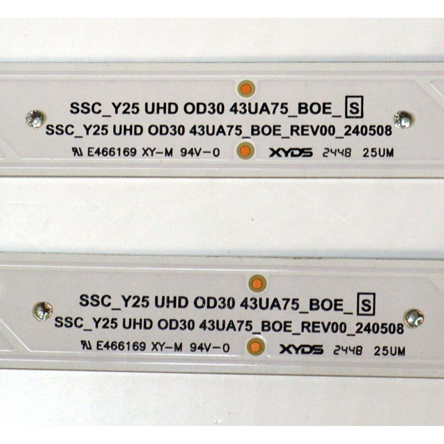 KIT DE LEDS ORIGINAL PARA TV LG 2 PIEZAS / NUMERO DE PARTE LC43490149A / SSC_Y25 UHD OD30 43UA75_BOE_S / SSC_Y25 UHD OD30 43UA75_BOE_REV00_240508 / BOE 430Q8 / PANEL HC430DQG-ABLA1-9145 / DISPLAY HV430QUB-F7F / MODELO 43UA7500ZUA / 43UA7500ZUA.AUSFLJD - Imagen 4