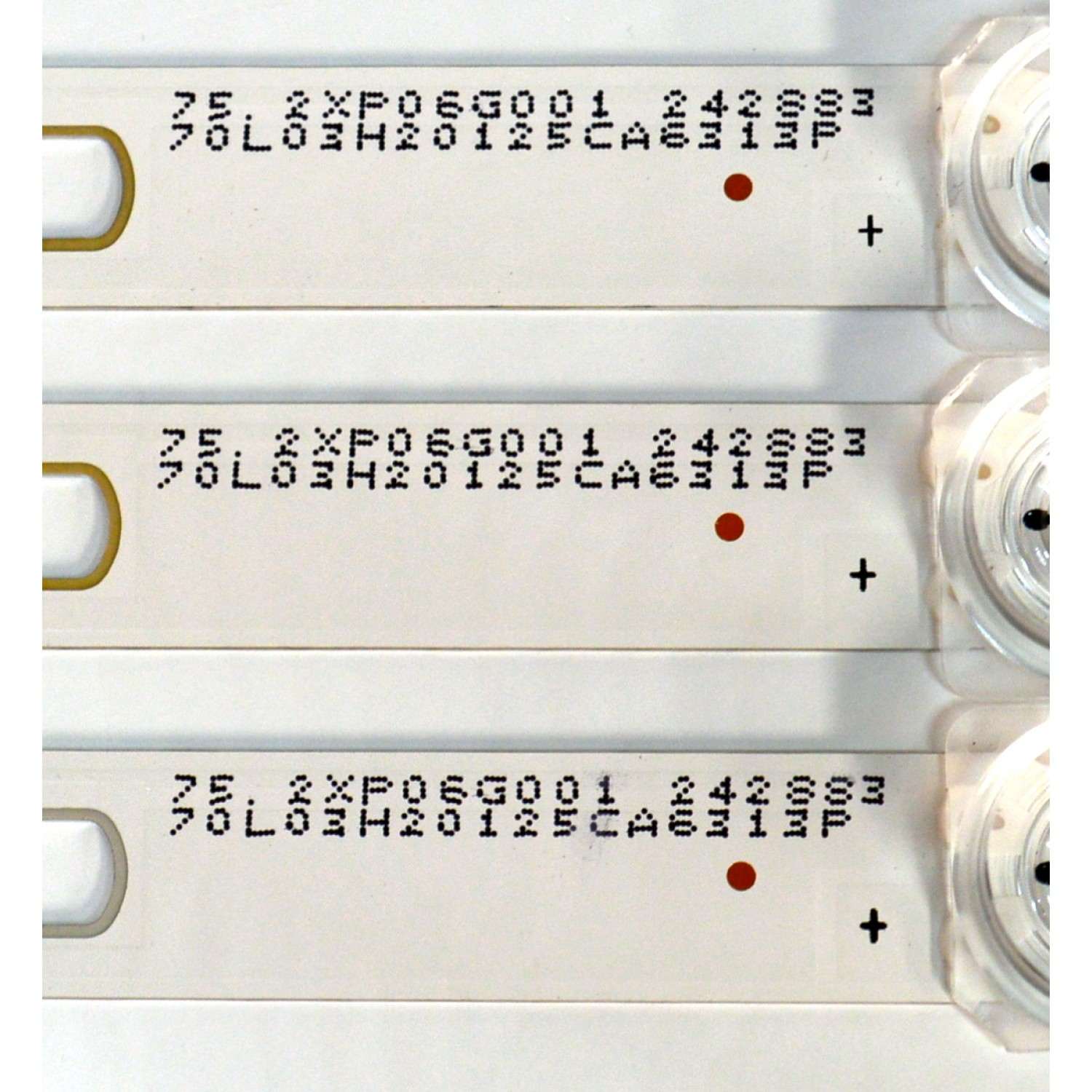 KIT DE LEDS ORIGINAL PARA TV SAMSUNG 3 PIEZAS / NUMERO DE PARTE BN96-2433A / CRH-P43S6303003101B2-REV3.1 / 2433A / 74143X / 75.2XP06G001 / 70L03H20125CA6313P / PANEL CY-BA043HGCR1V / DISPLAY PT430GT01-8 VER.1.1 / MODELO UN43U8000FBXZA DB01 - Imagen 4
