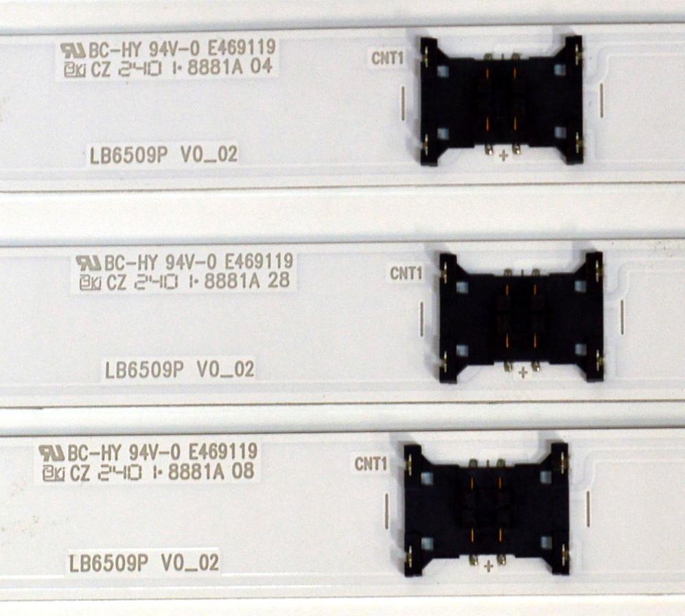 KIT DE LEDS ORIGINAL PARA TV SONY 12 PIEZAS / NUMERO DE PARTE LB6509P / LB6509P V0_02 / 8881A / 6509P00001 / 3F496 / Y131N / PANEL YLEM065CCU11 / DISPLAY T650QVN07.K / MODELO K-65S30C / K65S30C - Imagen 3