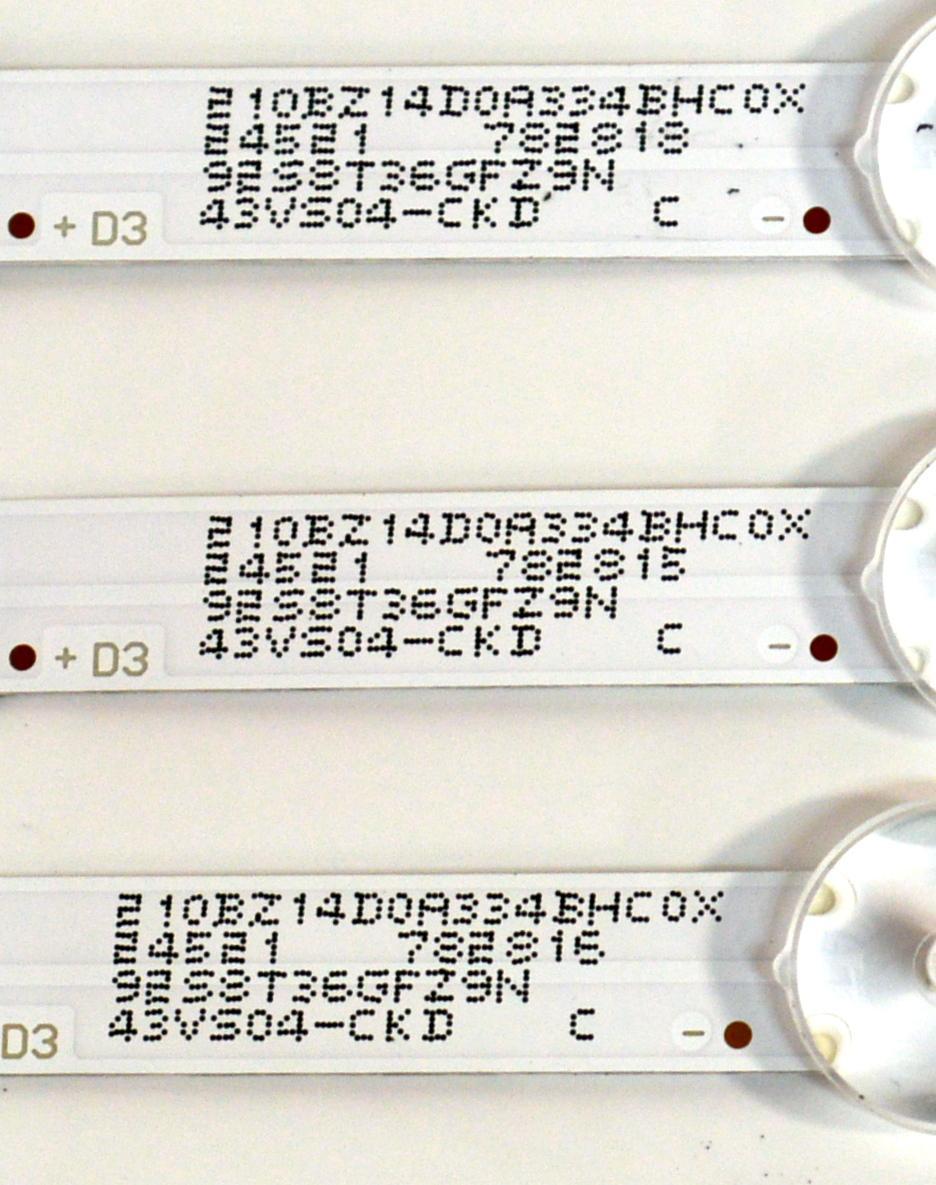 KIT DE LEDS ORIGINAL PARA TV VIZIO 3 PIEZAS / NUMERO DE PARTE GJVIZI0433X14VS33-1 / LB-GM3030-GJVIZI0433X14VS33-1-S / GJVIZIO433X14VS33-1 / 210BZ14D0A334BHC0X / PANEL TPT430WR-QVN03.U / DISPLAY T430QVN03.T / MODELO VQD43M-0801 / VQD43M-0801 LTPWV5JB - Imagen 2