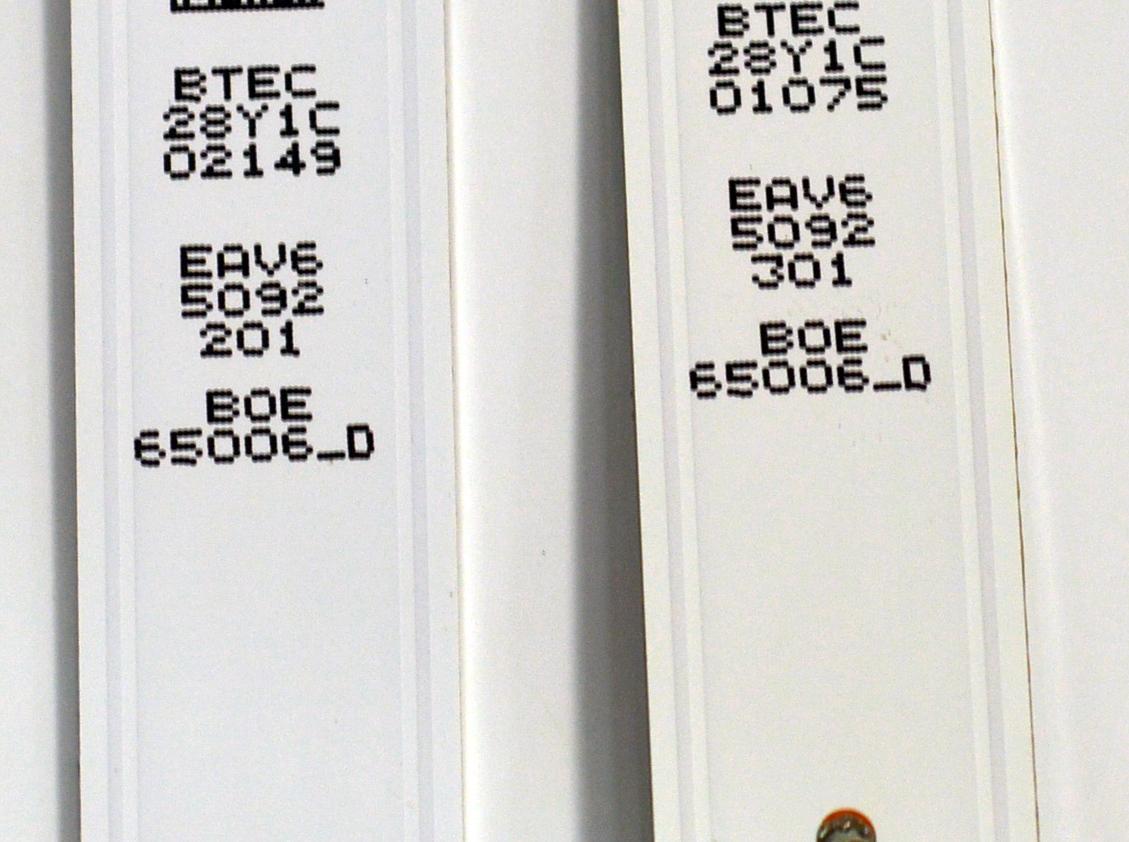 KIT DE LEDS ORIGINAL PARA TV LG 6 PIEZAS / NUMERO DE PARTE EAV65092301 / EAV65092201 / SSC_Y25_OD30_65UA75_BOE_B_S / SSC_Y25_OD30_65UA75_BOE_A_RE04_240517 / PANEL  NC650DQG-ABPH1 / DISPLAY HV650QUB-F7E / MODELO 65UA7500ZUA / 65UA7500PSA - Imagen 2