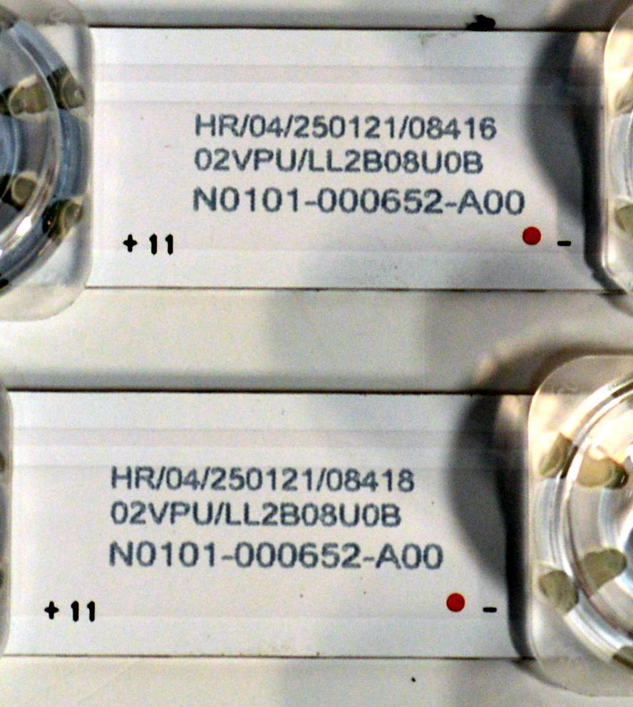 KIT DE LEDS ORIGINAL PARA TV TCL 4 PIEZAS / NUMERO DE PARTE 65HR332M13N01 / 65HR332M13N01 V0 / 65S11 PRO KSF / N0101-000652-A00 / LL2B08U0B / PANEL LVU650NDAL / DISPLAY JR645R3HA3L / MODELO 65Q51K - Imagen 2