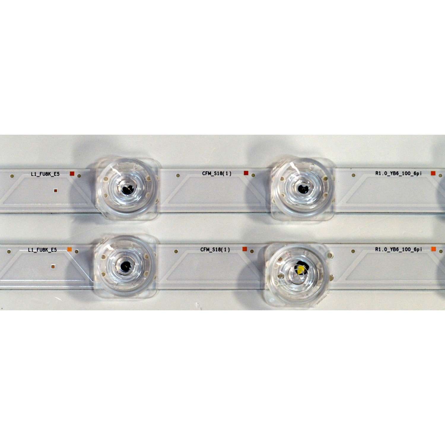 KIT DE LEDS ORIGINAL PARA TV SAMSUNG 2 PIEZAS / NUMERO DE PARTE BN96-60374A /LM41-01195A / C / L1_FU8K_E5 / CFM_S18(1) / R1.0_YB6_100_6PI / 60374A / PANEL CY-BF055HGXV8H / DISPLAY LC550EQC (SS)(A4) / MODELO UN55U8000FBXZA / UN55U8000FBXZA WD04 - Imagen 4
