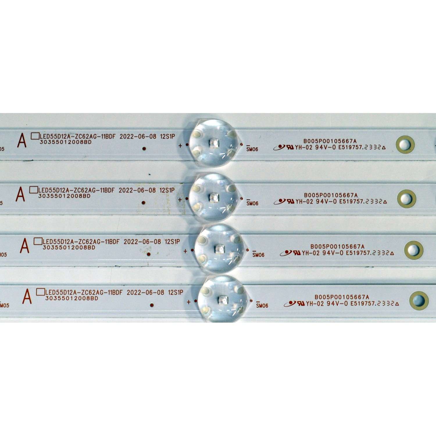 KIT DE LEDS ORIGINAL PARA TV ROKU SELECT SERIES 4 PIEZAS / NUMERO DE PARTE 3035512008BD / LED55D12-ZC62AG-11BDF / B005P00105667A / 23080BC10 / 5500M015 / DISPLAY ST5461D18-2 VER.2.1 / MODELO 55R4A5X - Imagen 4