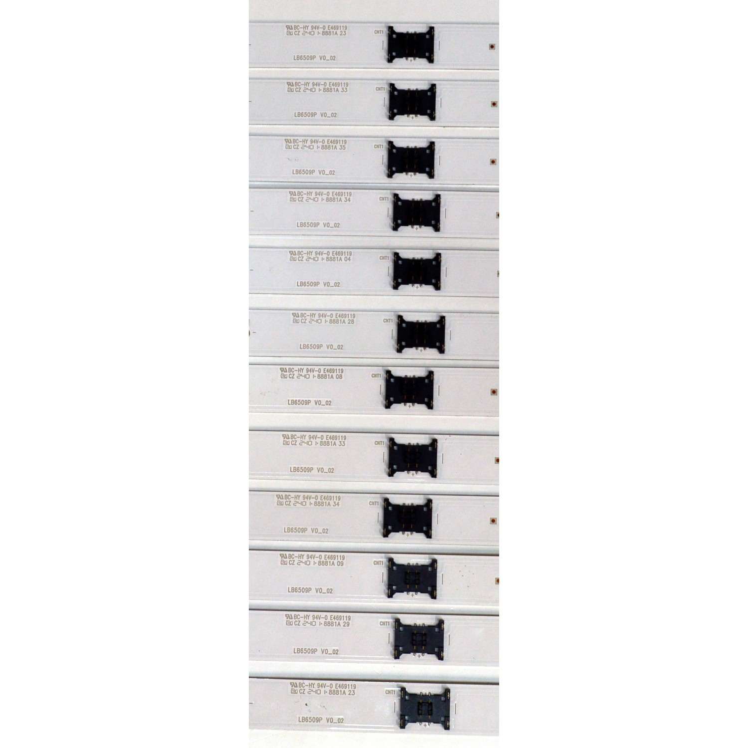 KIT DE LEDS ORIGINAL PARA TV SONY 12 PIEZAS / NUMERO DE PARTE LB6509P / LB6509P V0_02 / 8881A / 6509P00001 / 3F496 / Y131N / PANEL YLEM065CCU11 / DISPLAY T650QVN07.K / MODELO K-65S30C / K65S30C - Imagen 2