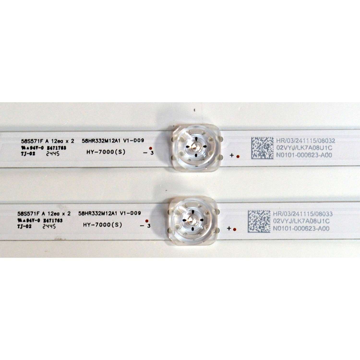 KIT DE LEDS ORIGINAL PARA TV TCL 4 PIEZAS / NUMERO DE PARTE 58HR332M12A1 / 58HR332M07B1 / 58HR332M12A1 V1-D09 / 58HR332M07B1 V1-D09 / HY-7000 (S) / 02VYJ / LK7A08U1C / N0101-000623-A00 / N0101-000624-A00 / DISPLAY CV580U3-L02 REV:01 / MODELO 58S571F - Imagen 4